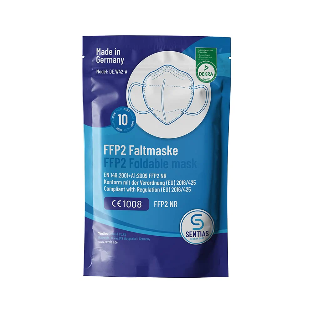FFP2 Maske in Deutschland hergestellt - Atemschutzmaske mit 98% Filterwirkung - 4-lagig, 10 Stück - Image 2