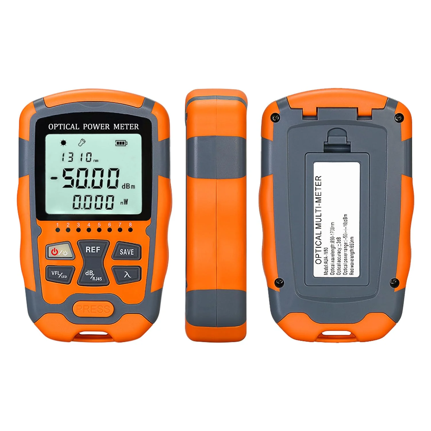 Fiber Optic Tester Portable Fiber Light Power Meter -50~26dBm, SC/FC/ST Universal Interface Built-in 10Km Fault Detector with FC to LC Adapter 1PC M50 & 10Km 1PC - Image 2
