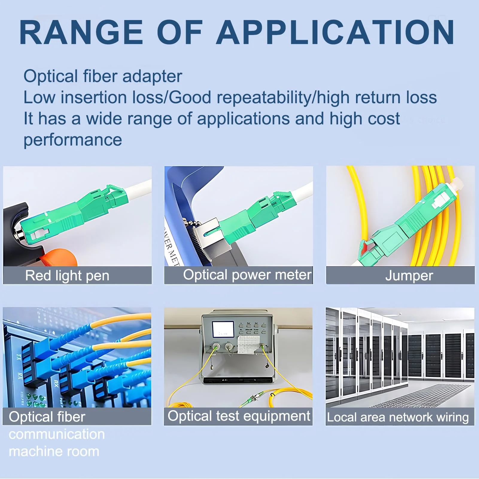 Fibre Optic Adapter LC/APC to SC/APC, Fibre Optic Coupling Singlemode Simplex 9/125µm, Hybrid Fibre Extension Cable Converter for Reliable Interface Conversion, OTDR, VFL etc. - Image 6