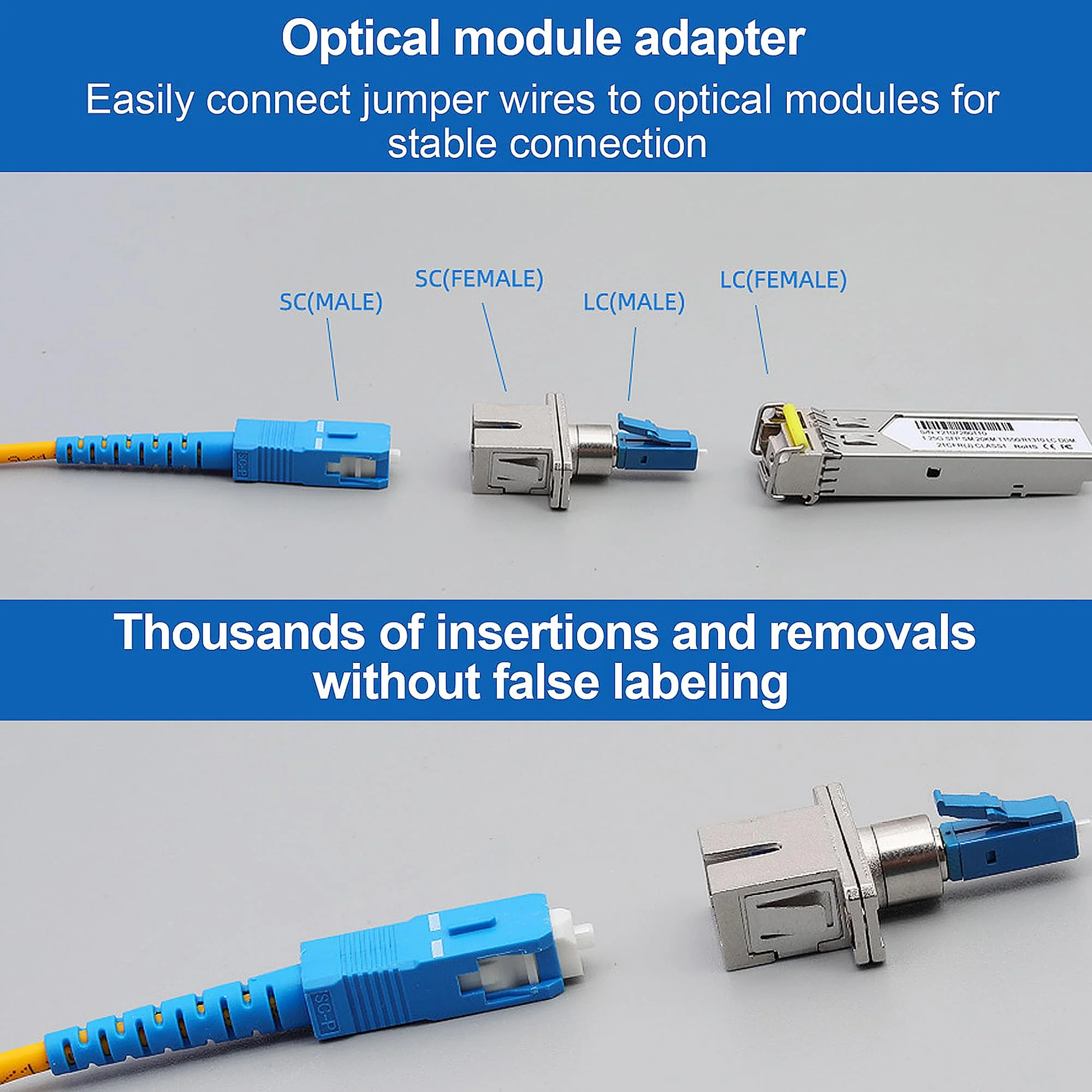 Fibre Optic Adapter SC/APC Female to LC/APC Male Singlemode, LC to SC Adapter for Durable and Fast Fibre Optic Coupling Low Loss (SC/APC-LC/APC) - Image 4