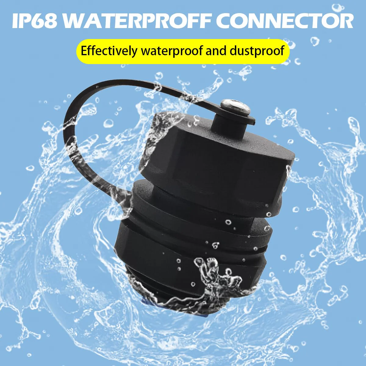 Fibre Optic Coupler SC-UPC, CTRICALVER Waterproof SC Connector, 1 x IP68 Fibre Optic Cable Connector for Panel Mounting + Dustproof Cover Commonly Used for Router Switches Blue Interface - Image 5