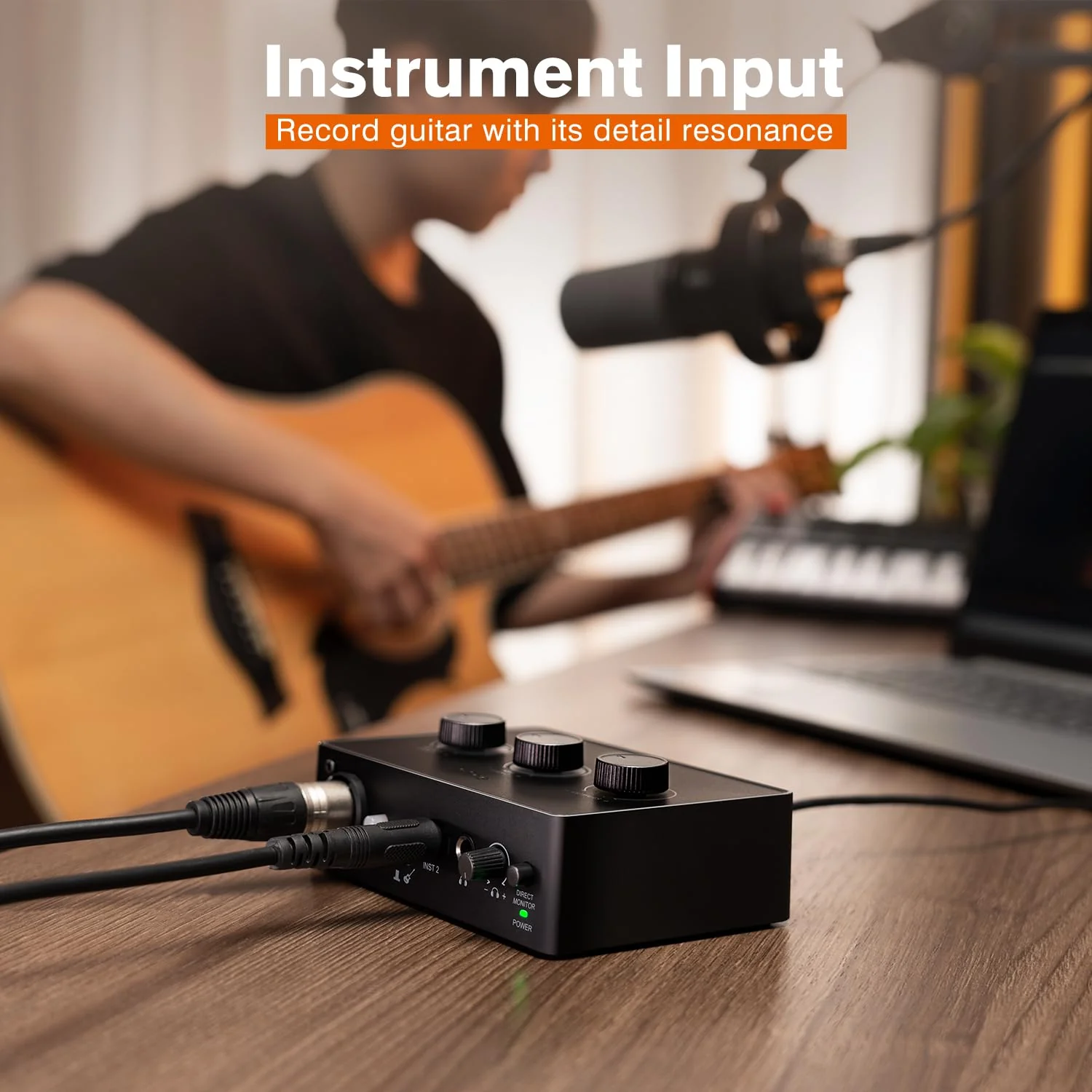 FIFINE PC Audio Mixer for Recording Music, USB Interface for Streaming and Podcasting with XLR, Monitor, 48V Phantom Power, Gain Knob, for Instrument Guitar/Video Content Creation/Vocal-Ampli 1 - Image 2