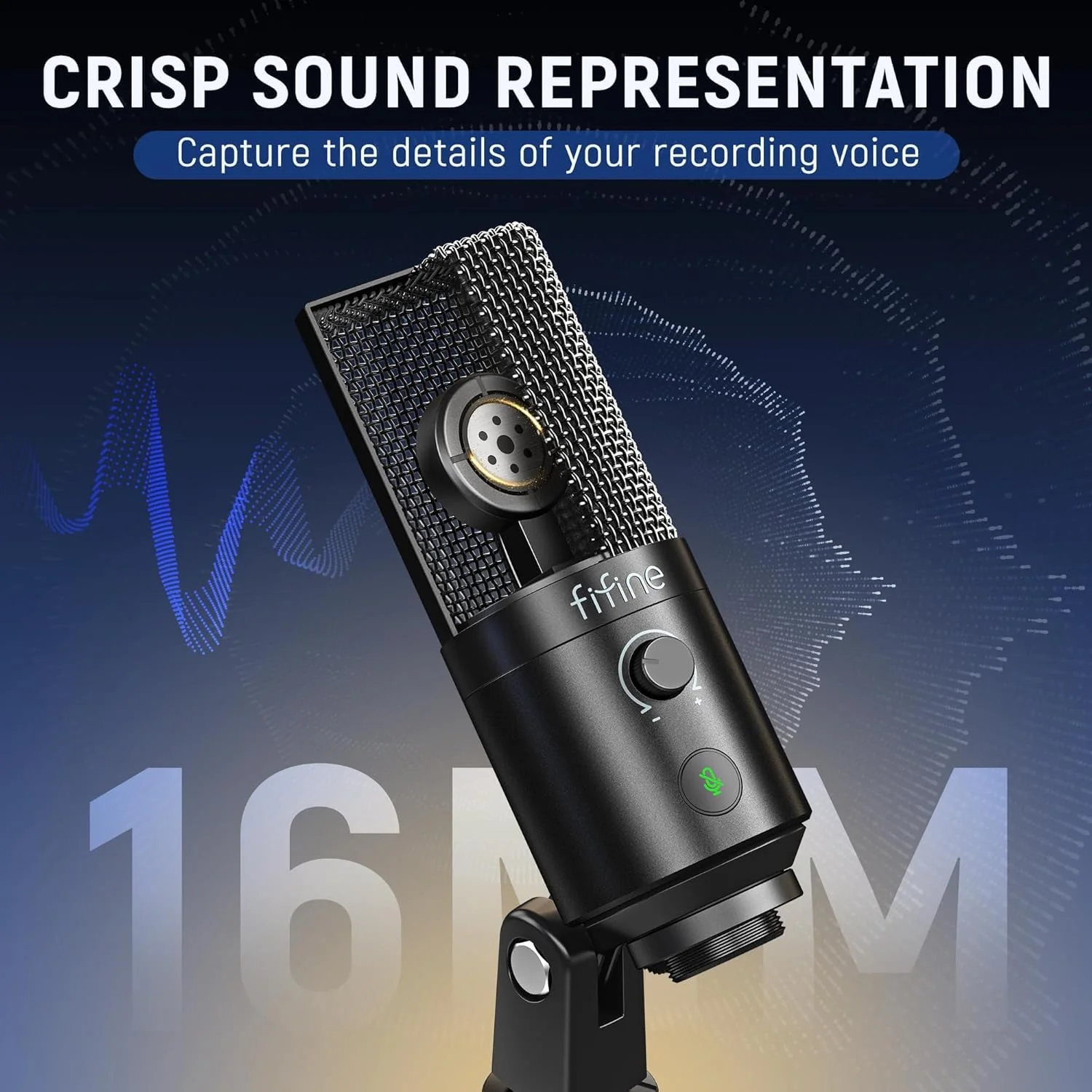 FIFINE Podcast Recording Microphone, PC USB Condenser Microphone for Streaming Vocal Music, Computer Desktop Mic with Mute Button for Windows/Mac OS-K669PRO1 - Image 4