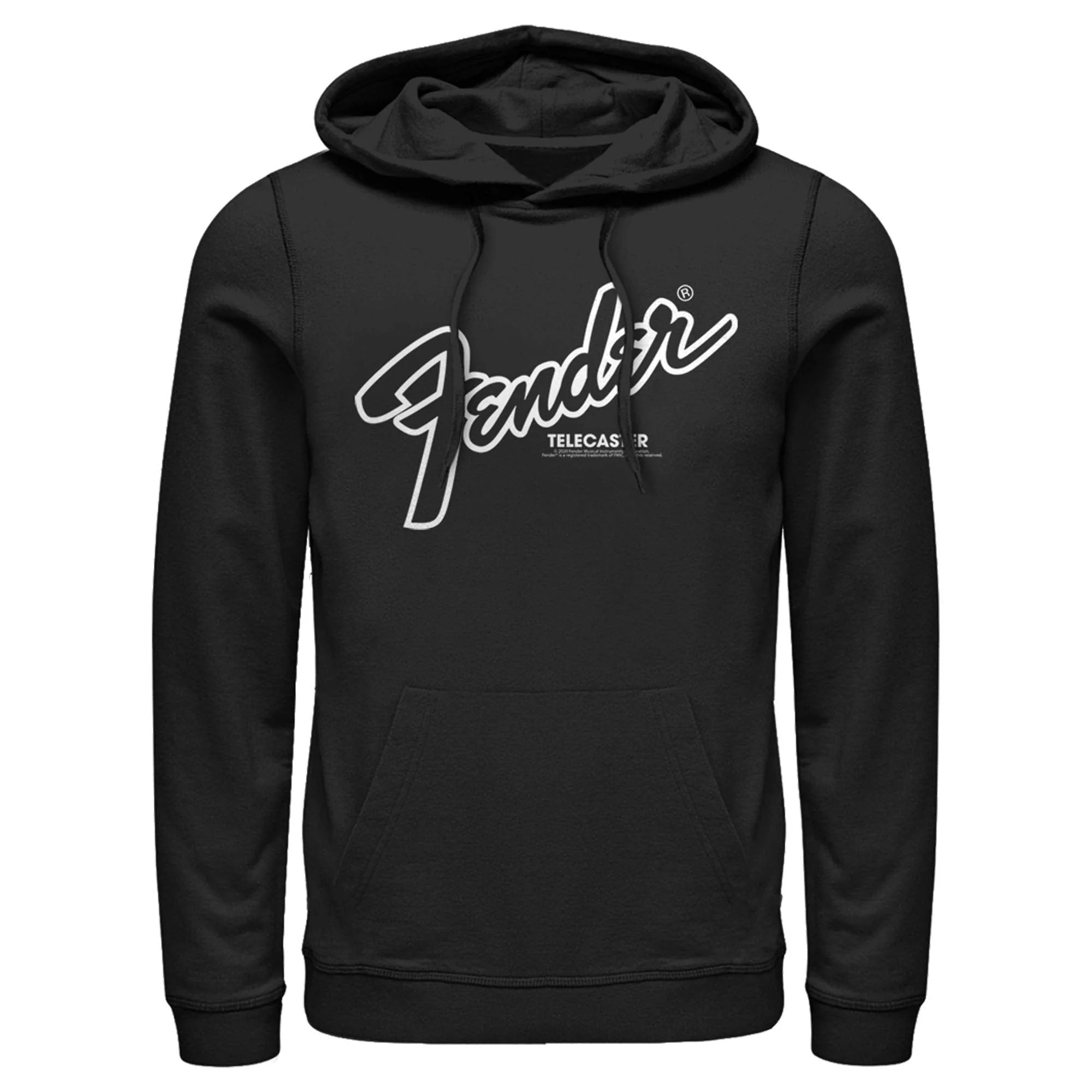 Fifth Sun Men's Fender Telecaster Logo Pull Over Hoodie Medium Black