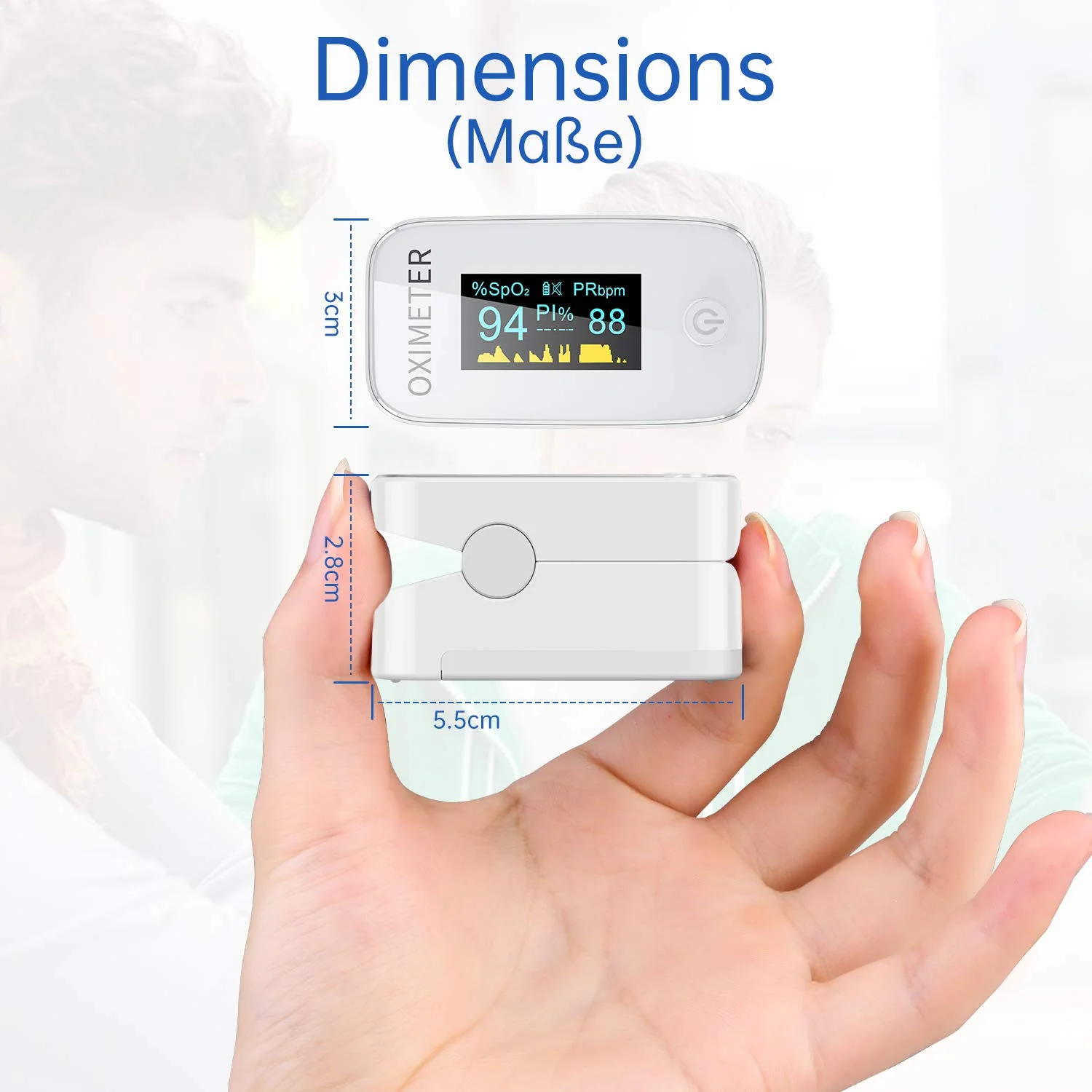 Finger Pulse Oximeter with Alarm, Ideal for Quick Oxygen Saturation (SpO2) Results, OLED Display, Simple Pulse Monitor for Adults, White YMB201 - Image 4