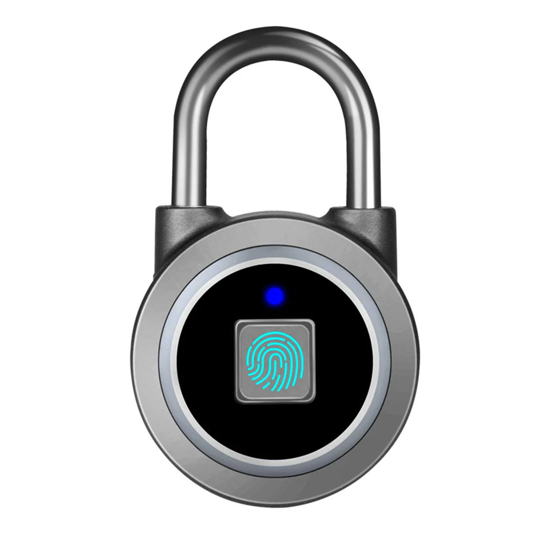 Fingerprint Padlock, Bluetooth Lock, Mobile APP, MEGAFEIS Smart Padlock with Keyless Biometric, Water Resistant, Suitable for Gym, Sports, Bike, School, Locker and Storage(Grey) Gray