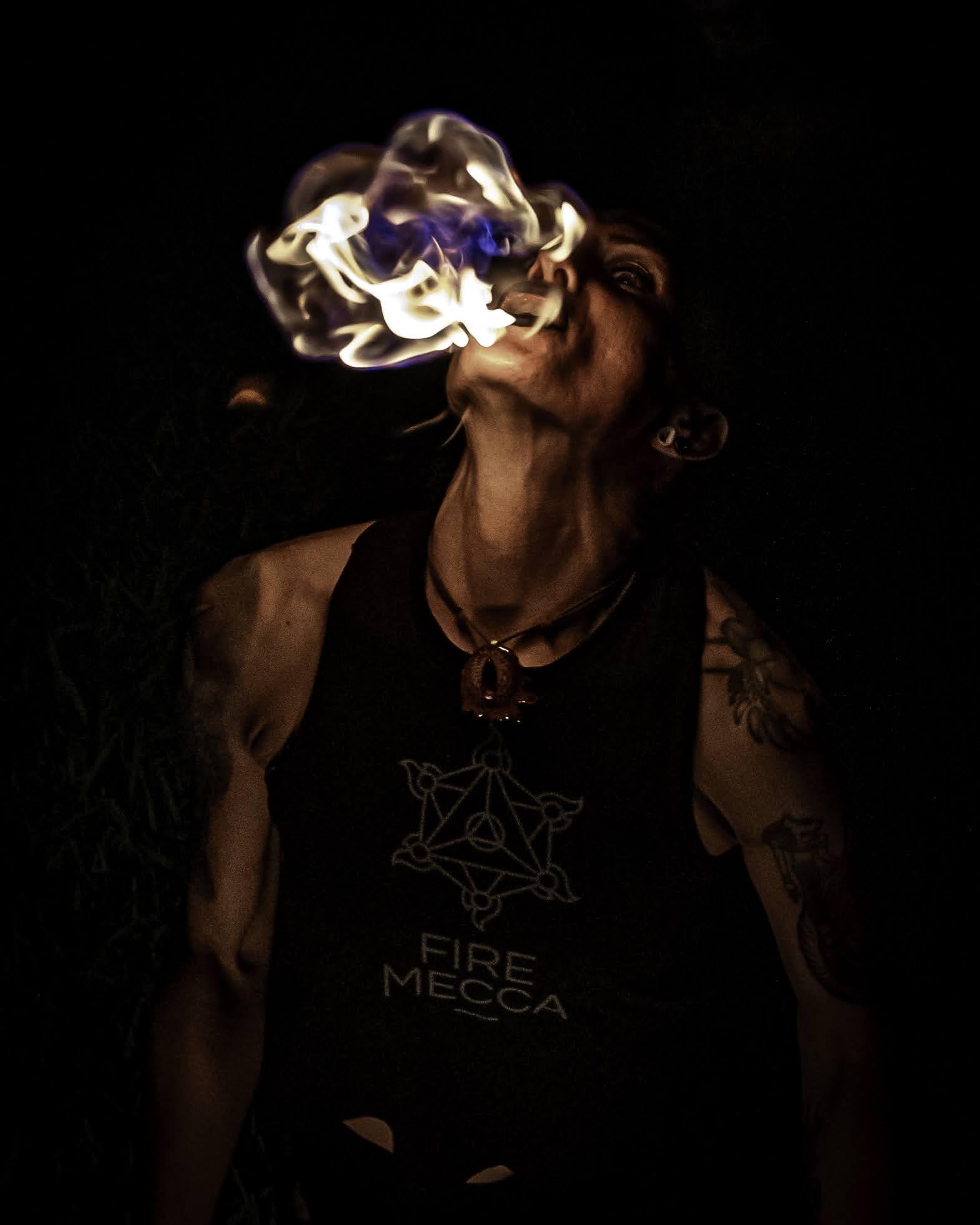 Fire Eating Torch β 2 Inch Woven Kevlar MoonBlaze Head β 17 Inches Long β Sold Individually β Fire Breathing, Spitting, Blower, Circus, Flow, Dance Prop β For Festivals & Performances β By FIRE MECCA Large - Image 2