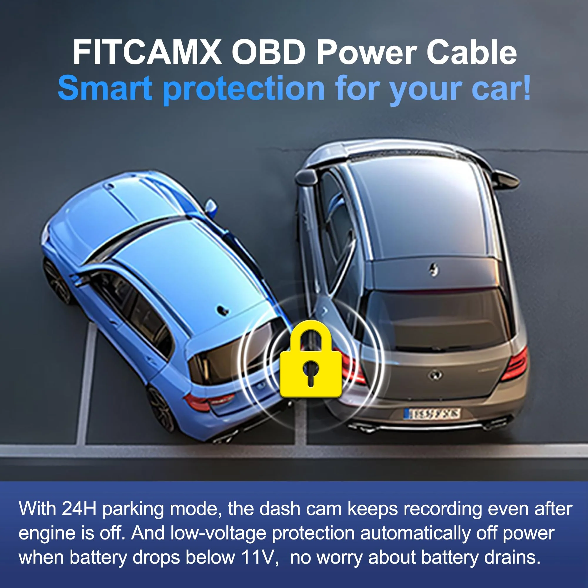 FITCAMX OBD Cable Dash Cams, Upgrade Parking Monitoring, Hardwire Wire Kit Accessories - Image 2