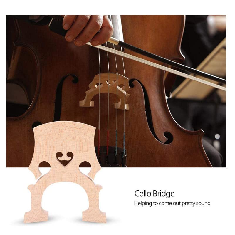 Fitted 1/2 Size Cello Maple Bridge Finer Grade Solid Maple Wood Cello Bridge Replacement Cello Parts & Accessory - Image 4
