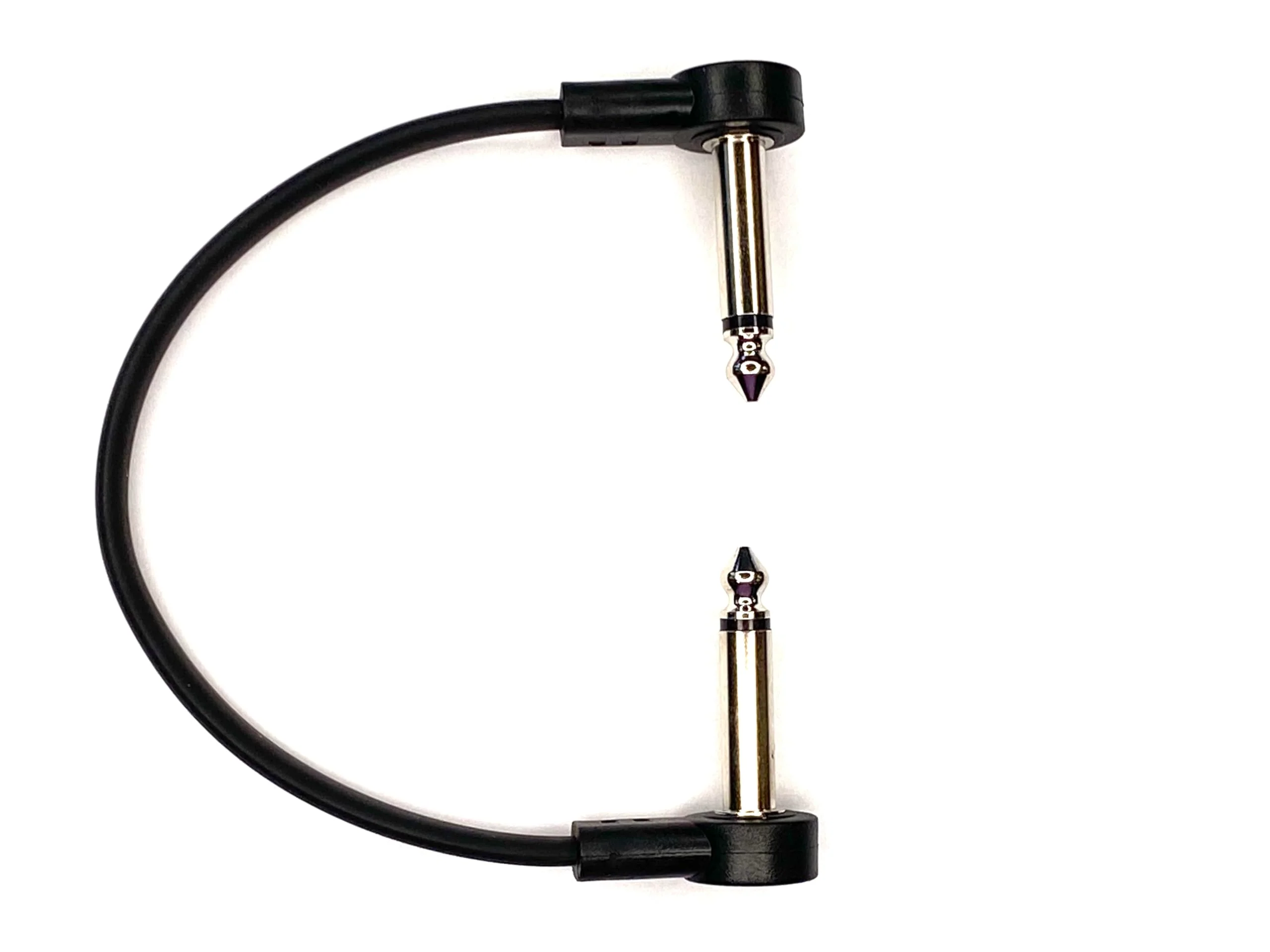 Flat Low Profile C Shape 1/4"" Right Angle Guitar Effects Pedal Patch Cables (3), Black 3 - Image 3