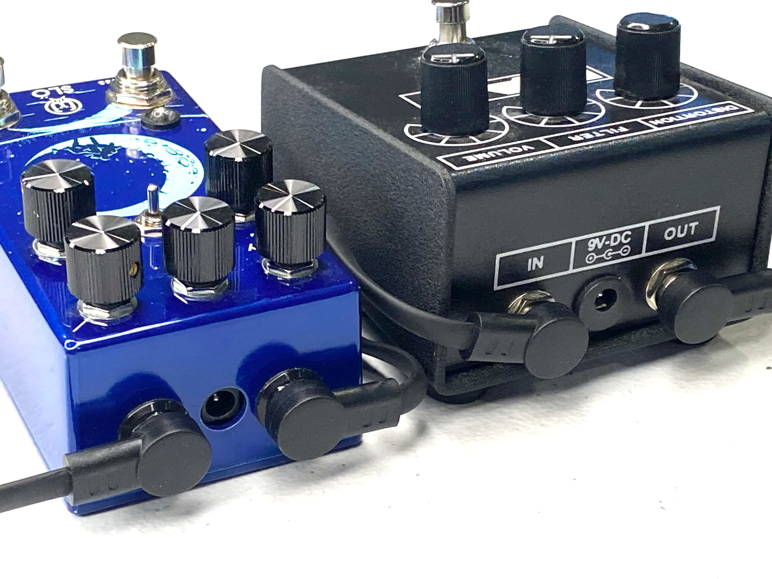 Flat Low Profile C Shape 1/4"" Right Angle Guitar Effects Pedal Patch Cables (3), Black 3 - Image 6