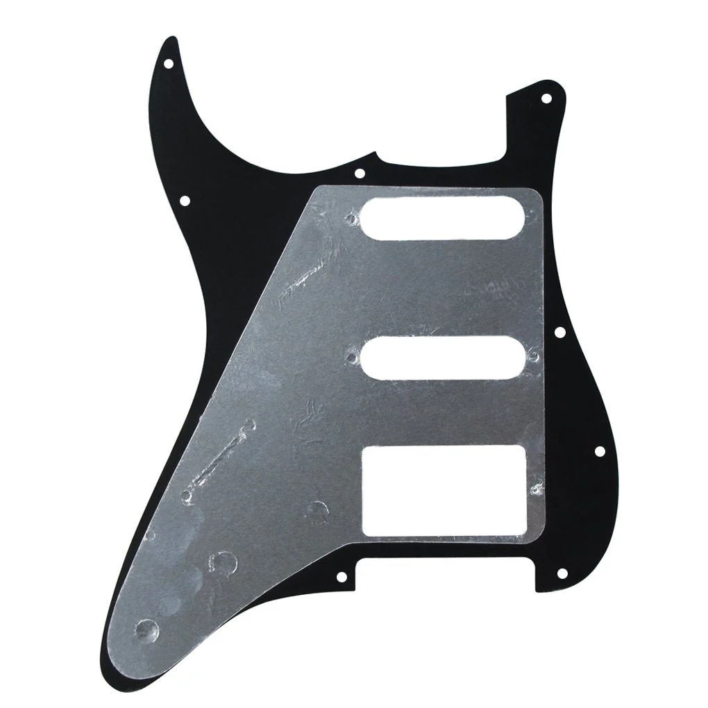 FLEOR 11 Holes HSS Pickguard ST Style Guitar Pickguard Pick Guard Scratchplate with Screws,4Ply Black Pearl 4Ply Black Pearl - Image 3