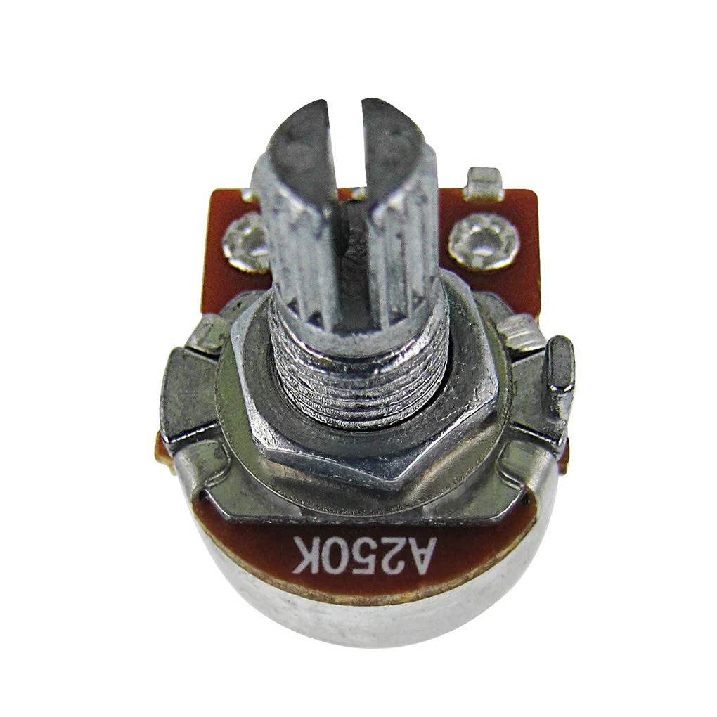 FLEOR 2pcs Small Size A250K Guitar Pots Knurled Split Shaft Potentiometers Audio Taper Short Shaft - Image 3