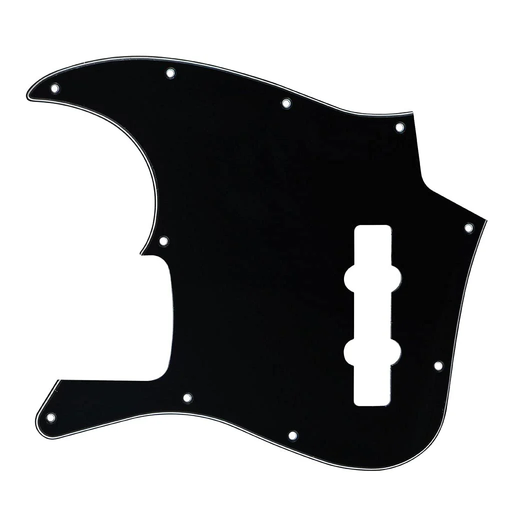 FLEOR 3Ply Black 10 Hole Jazz Bass Pickguard Scratch Plate Pick Guards for 4 Strings American/Mexican Standard Jazz Bass Part - Image 3