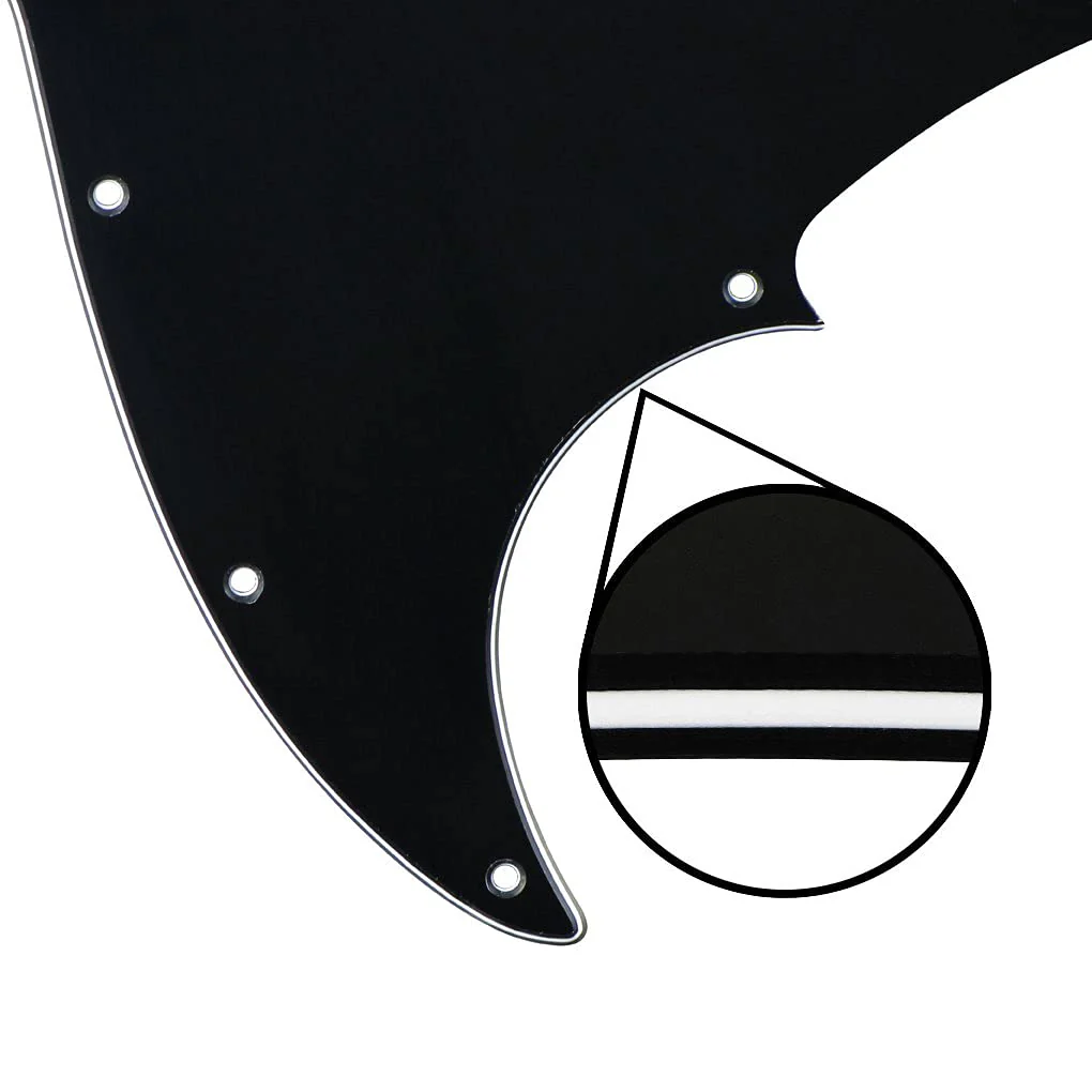FLEOR 3Ply Black 10 Hole Jazz Bass Pickguard Scratch Plate Pick Guards for 4 Strings American/Mexican Standard Jazz Bass Part - Image 6