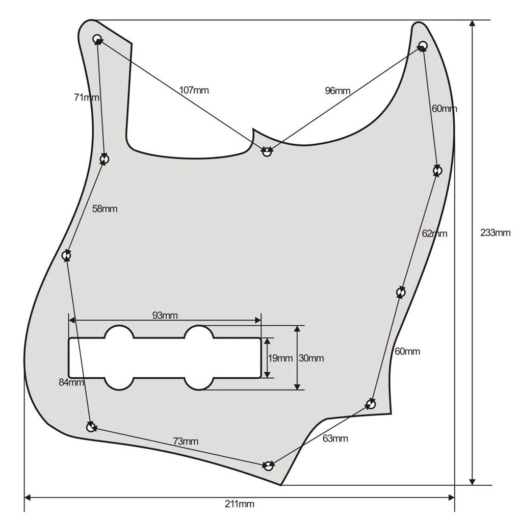 FLEOR 3Ply Black 10 Hole Jazz Bass Pickguard Scratch Plate Pick Guards for 4 Strings American/Mexican Standard Jazz Bass Part - Image 7
