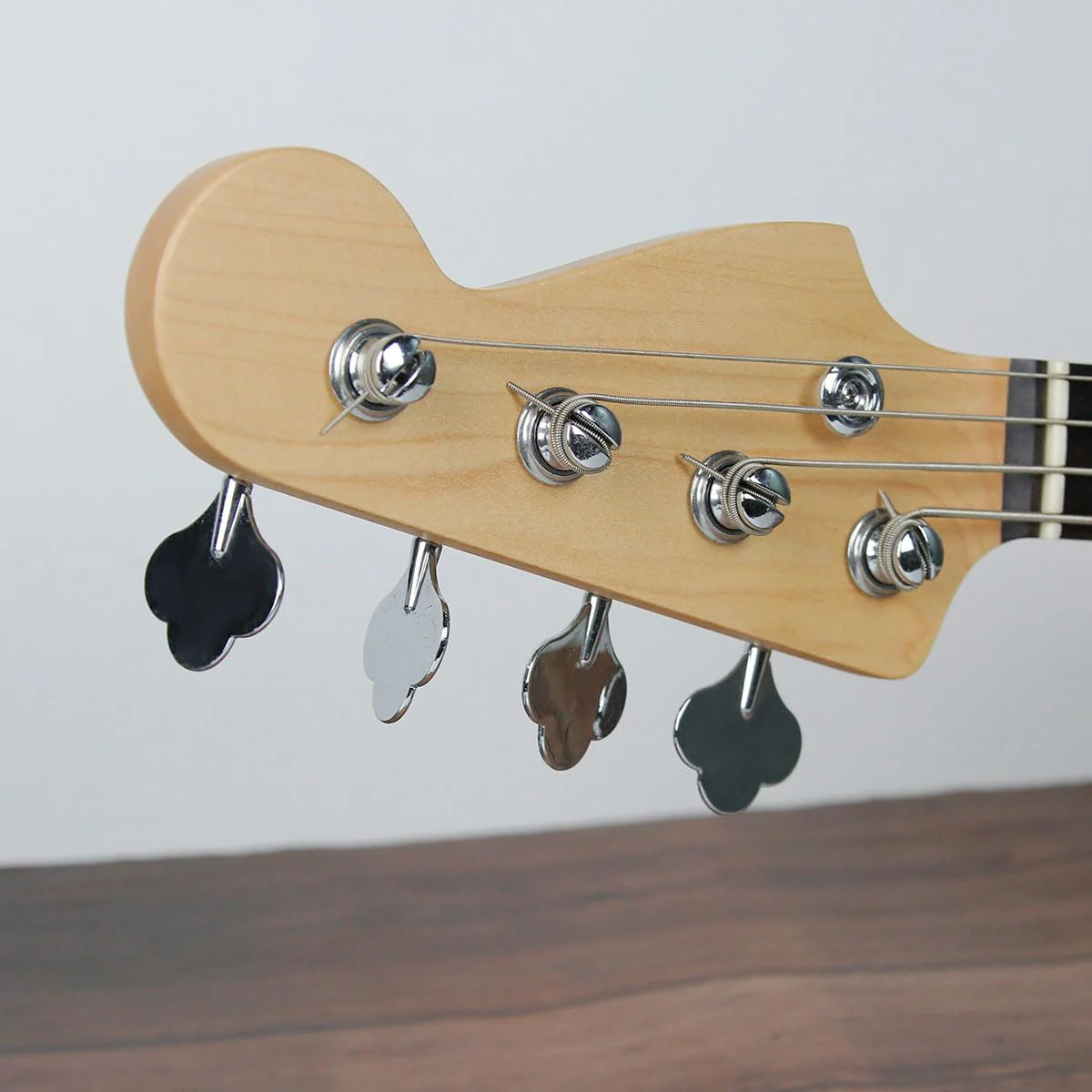 FLEOR 4Pcs Left Handed Vintage Open Gear Bass Guitar Tuning Keys PB JB Bass Guitar Tuning Machine Head 4L Chrome - Image 3