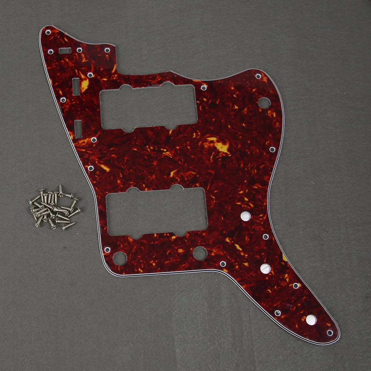 FLEOR 4Ply Red Tortoise Shell Vintage JM Pickguard Guitar Scratch Plate w/Screws Fit Vintage Style JM Guitar Part