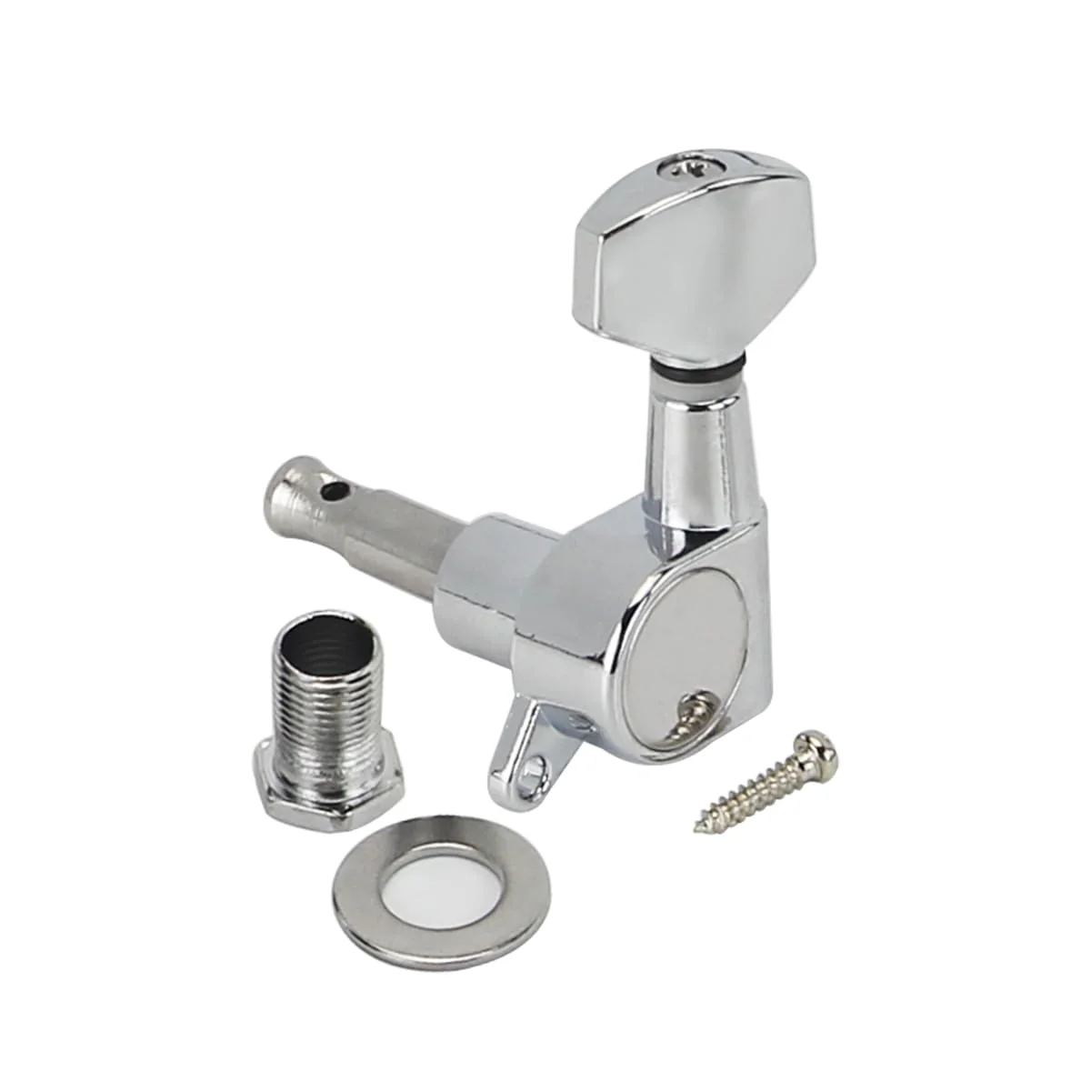 FLEOR 6pcs Left Handed Electric Acoustic Guitar Tuning Pegs Tuners Machine Heads Keys 6L, Chrome 6L Chrome - Image 3
