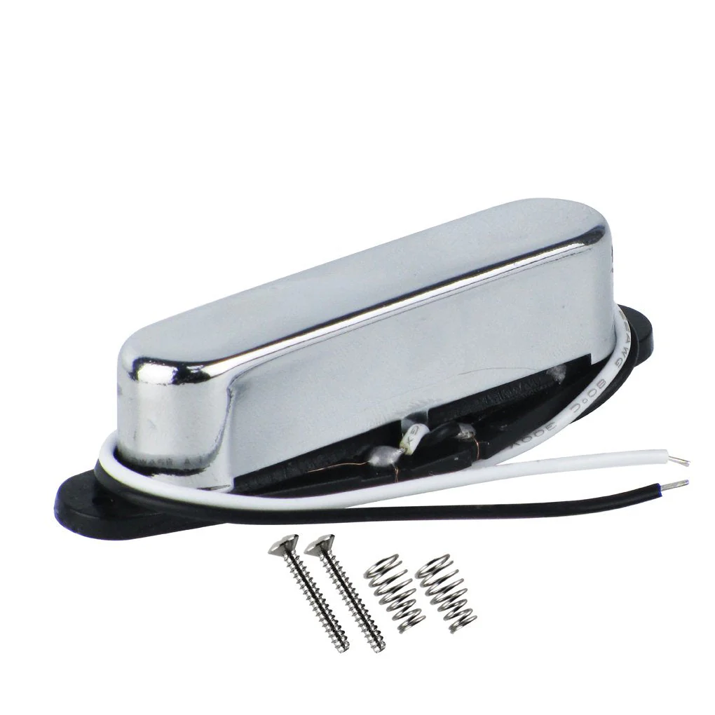 FLEOR Alnico 5 Guitar Pickups Tele Bridge Pickup w/Neck Pickup (Chrome) Fit Fender Telecaster Pickups Part Neck+Bridge Pickup Chrome - Image 4