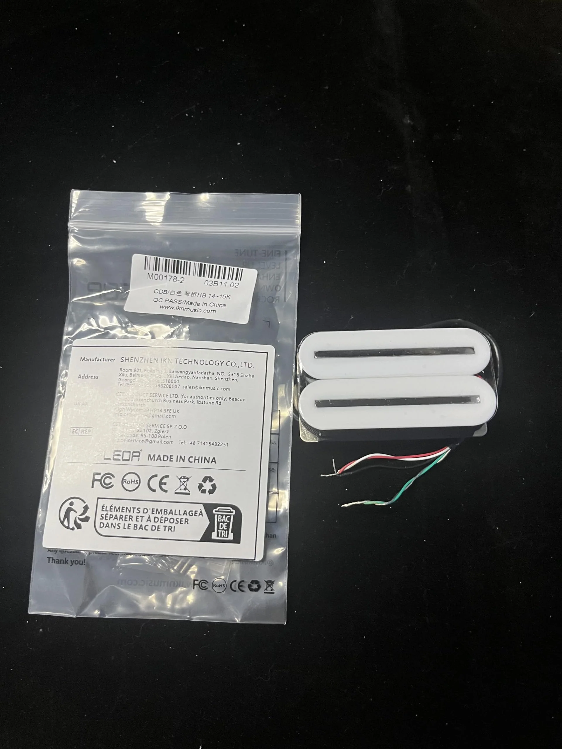 FLEOR High Output Bridge Pickup Hot Dual Rail Humbucker Pickups Ceramic Electric Guitar Pickup Humbucker, White White,14-15K - Image 6