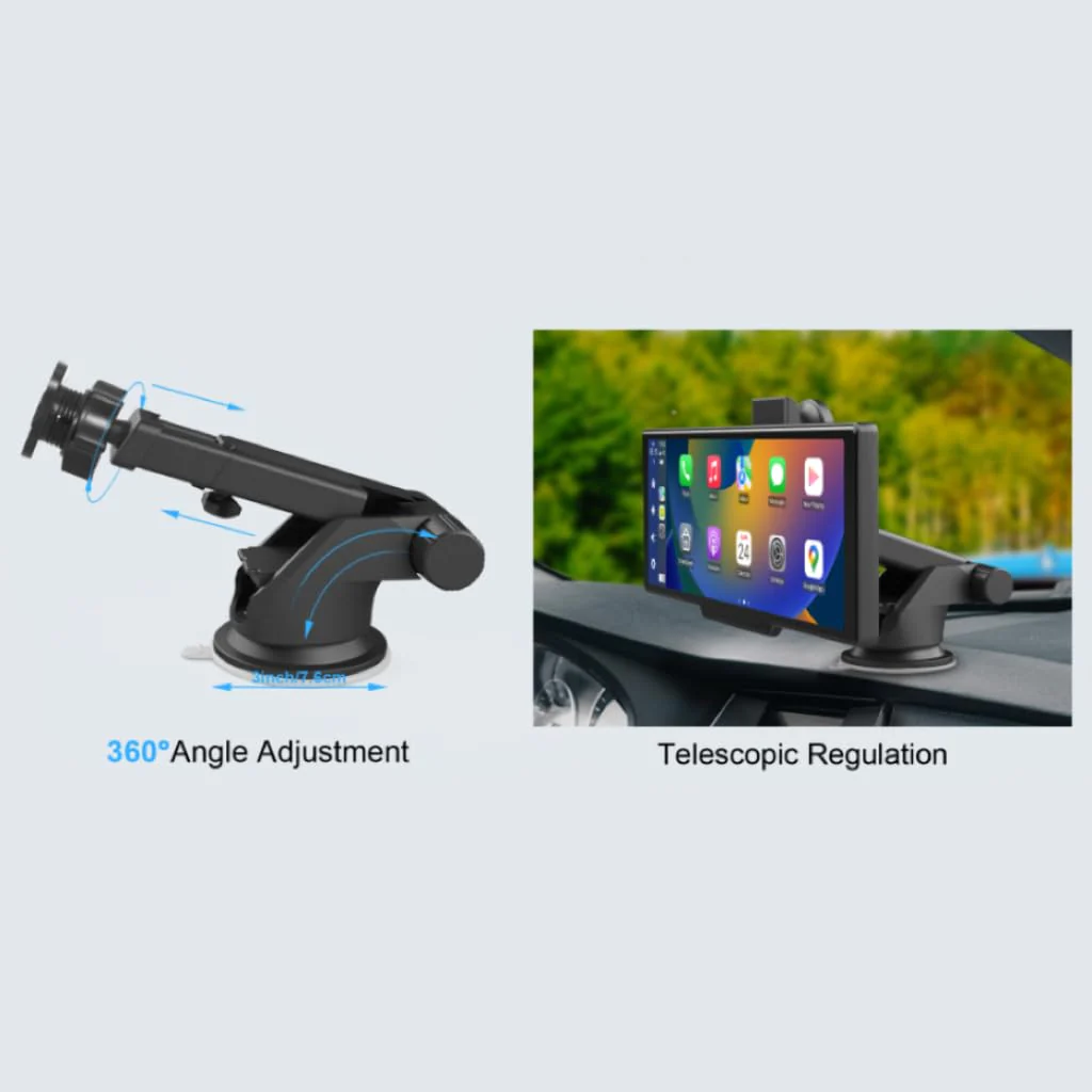 Flexible Dashboard Suction Cup Bracket with Scrwes for Portable Wirelss Carplay Screen Monitor, Upgraded Windshield Monitor Suction Cup Mount for 7"/ 9"/ 10.26" Car Android Auto Screen Screws Bracket - Image 5