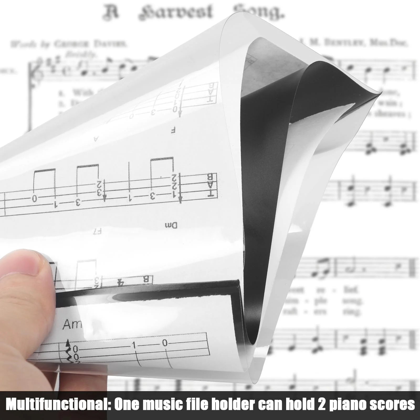 Flip Folder Pages,15 pcs 7.5 x 6.3'' Double Side Marching Band Musical Flip Folio Page W/ 2 Holes PVC Waterproof Resist Tearing Window Pages for Holding Sheet Music - Image 3
