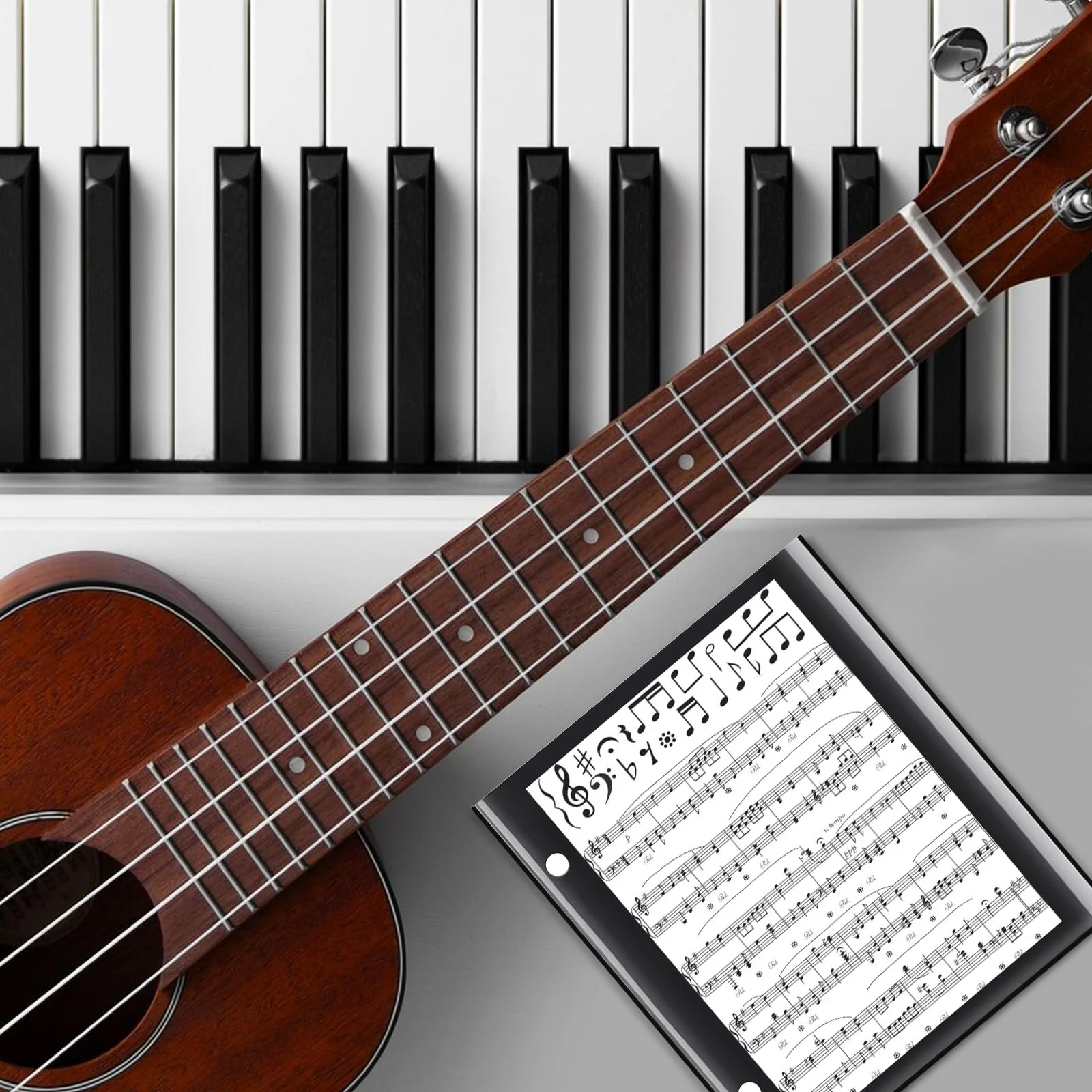 Flip Folder Pages,15 pcs 7.5 x 6.3'' Double Side Marching Band Musical Flip Folio Page W/ 2 Holes PVC Waterproof Resist Tearing Window Pages for Holding Sheet Music - Image 6