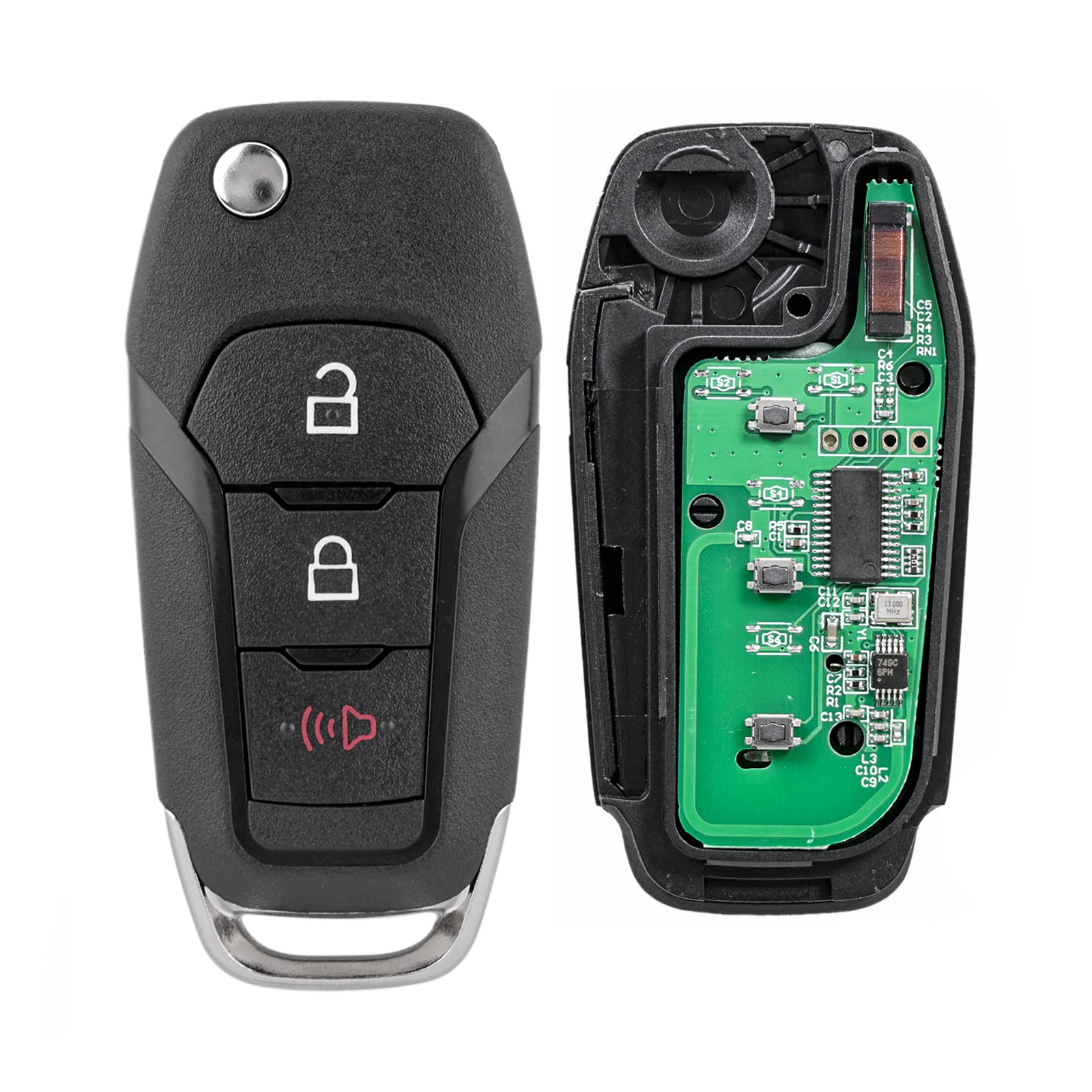 Flip Key Fob Replacement Fits for 2015 2016 Ford F150 Key Fob F250 F350 2017 2018 2019 2020 Explorer (2016-2022) F350 F450 Ranger Ecosport Bronco Keyless Entry Remote Fob N5F-A08TAA (Pack of 2) - Image 5