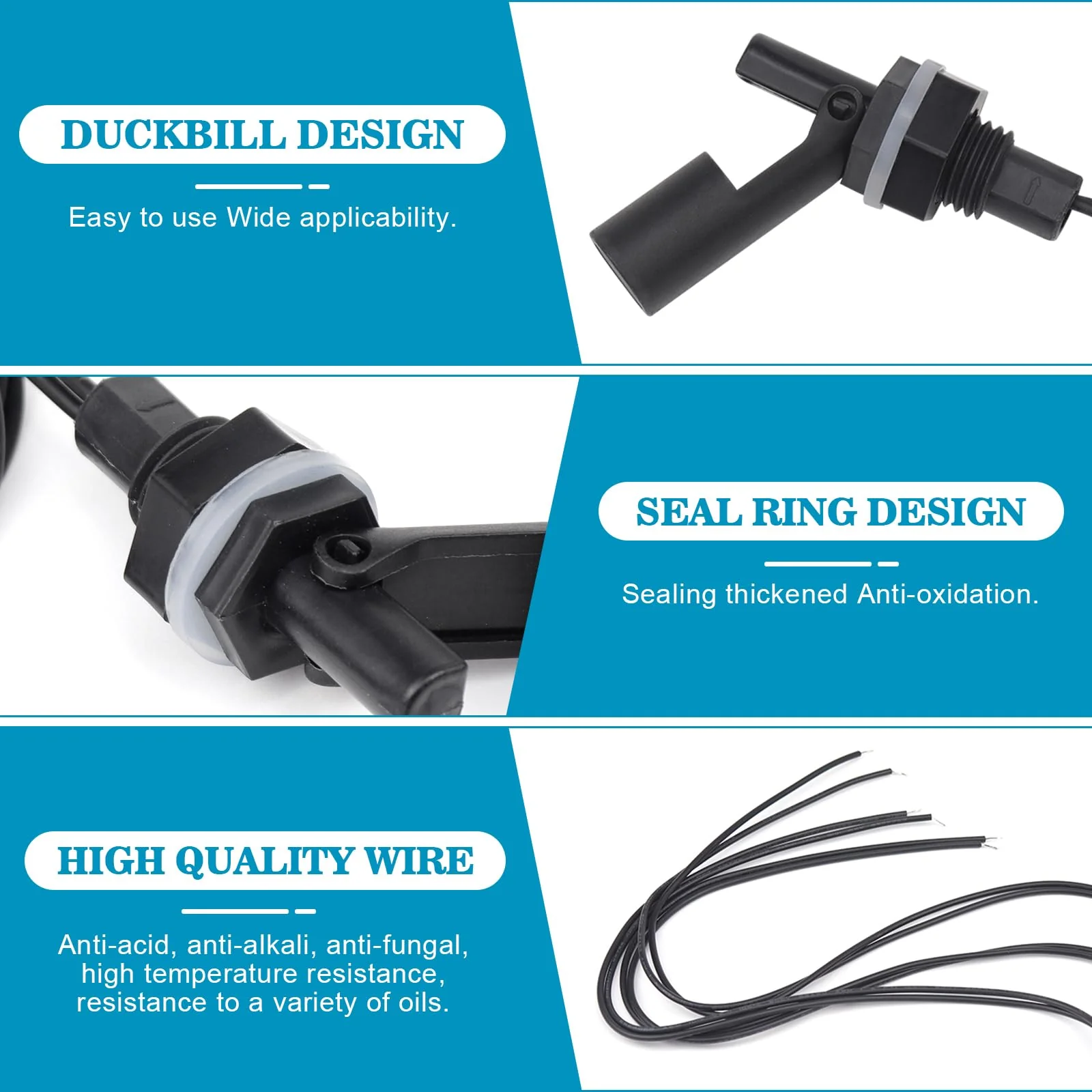 Float Switch Pack of 5 Float Switch Level Switch Water Level Switch Float Switch for Tank, Pool, Aquarium, Hydroponics - Image 3