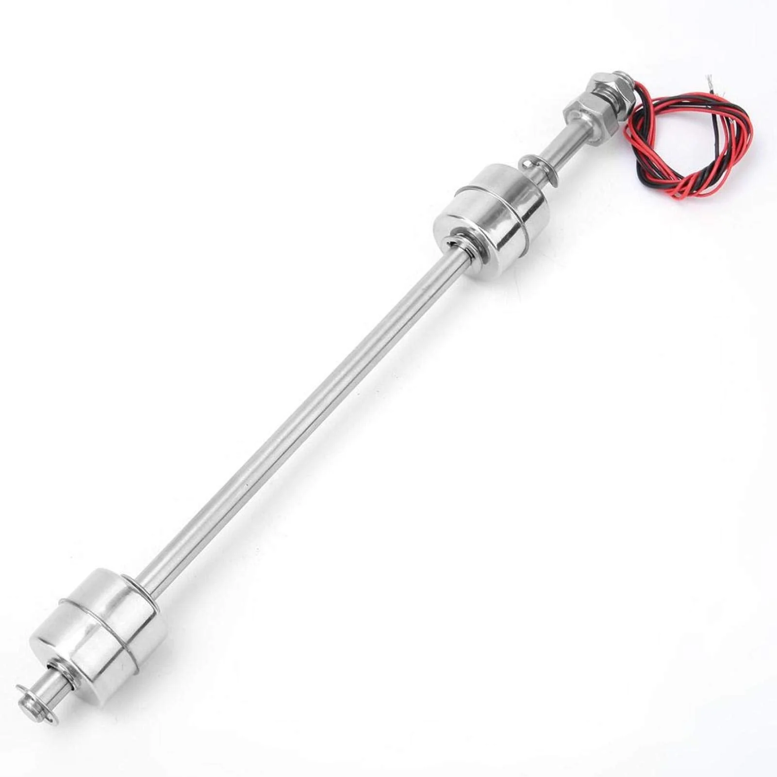 Float Switch Stainless Steel 250 mm, Wired Water Level Sensor, Double Ball Float Switch Made of Stainless Steel for Tank Basins