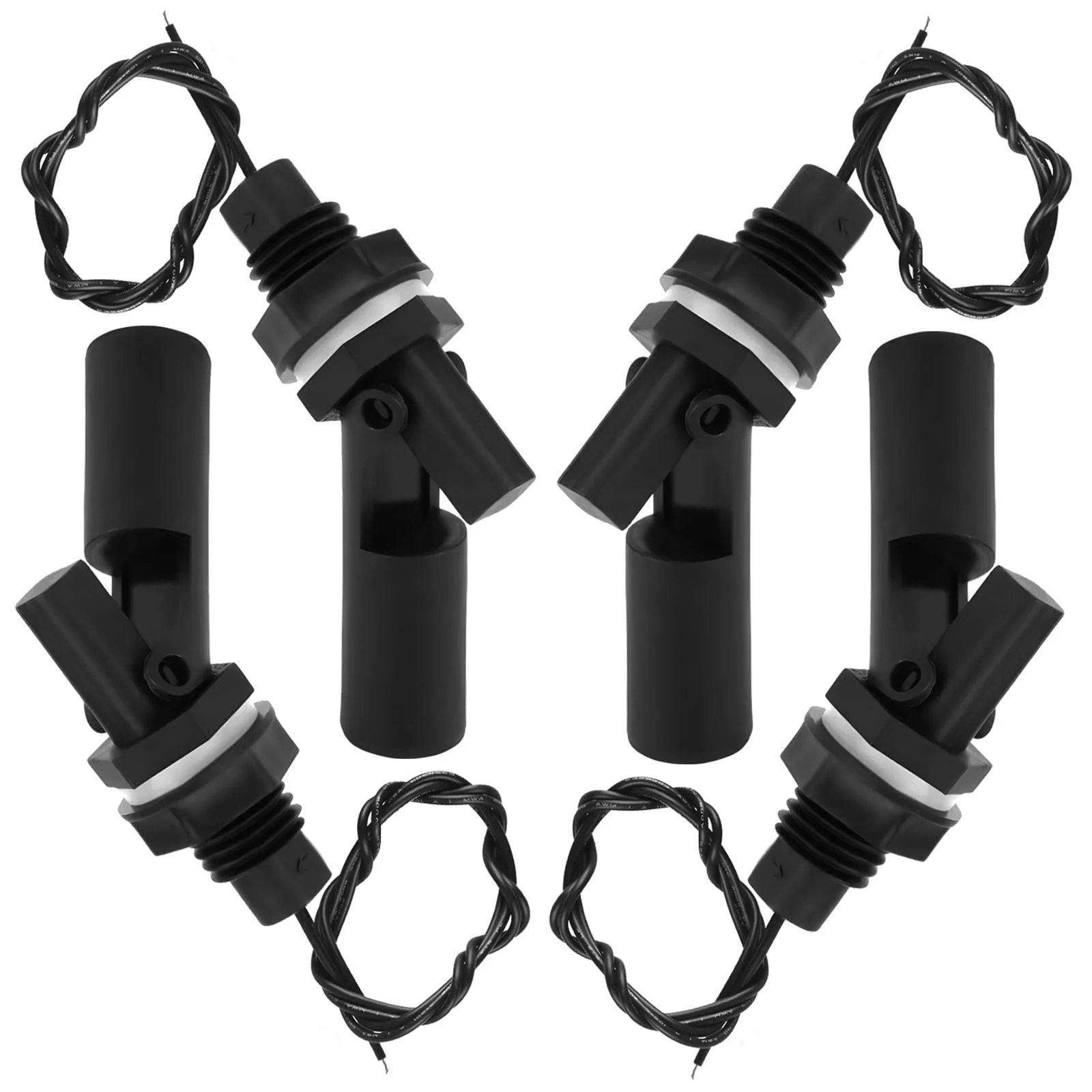 Float Switch Water Level Sensor 4 Pieces Level Switch Water for Liquid Level Float Switch for Tank Water Level Sensor Float Switch Water Level Sensor (Black) black
