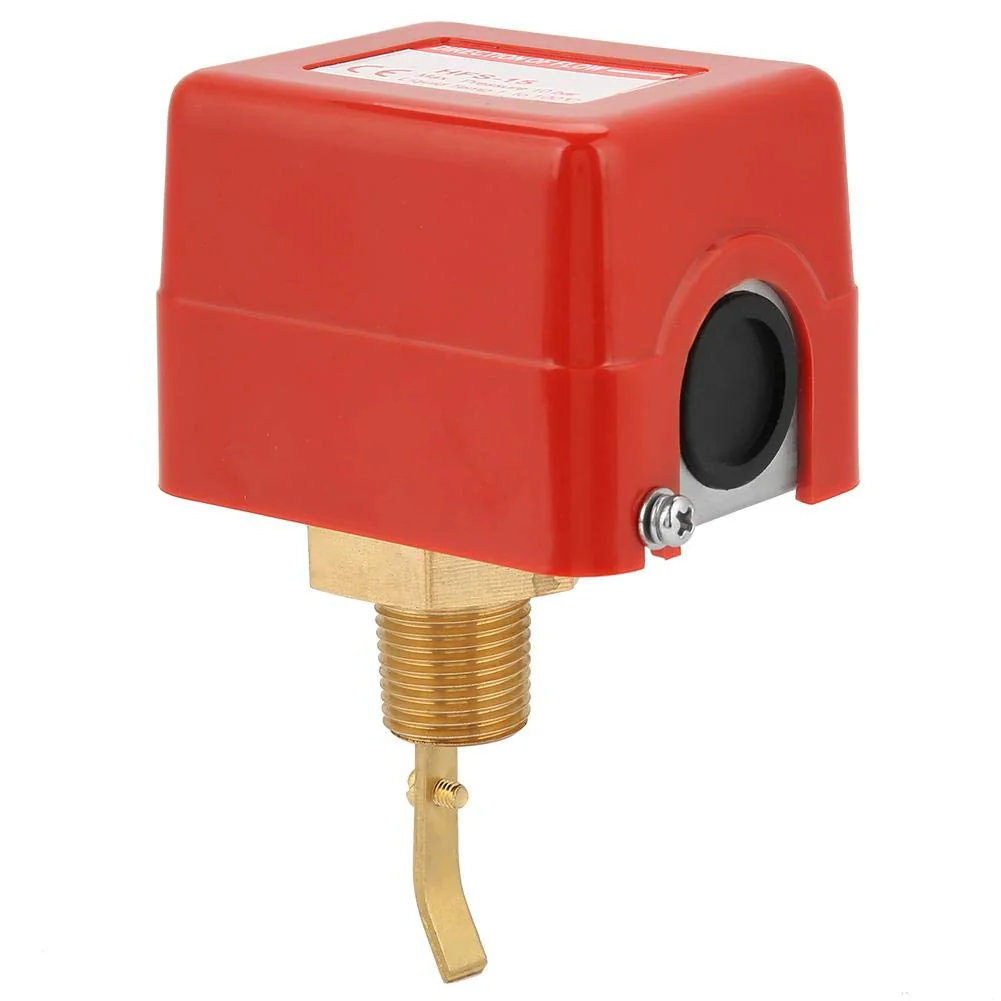 Flow Monitor, 1/2 Inch Adjustable Thread Connection SPDT Contacts Water Paddle Flow Valve Switch 1.0MPa Flow Regulator for Water Treatment System, Central Air Conditioning etc. (Red)