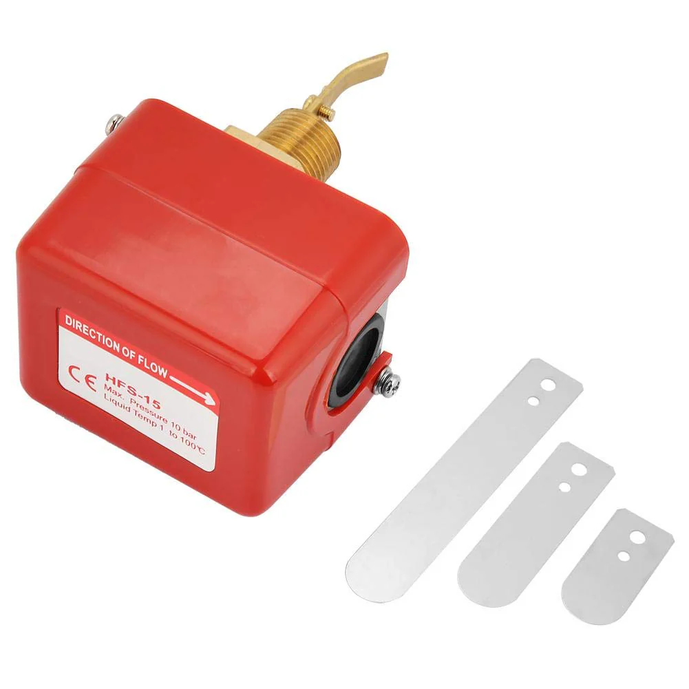 Flow Monitor, 1/2 Inch Adjustable Thread Connection SPDT Contacts Water Paddle Flow Valve Switch 1.0MPa Flow Regulator for Water Treatment System, Central Air Conditioning etc. (Red) - Image 4