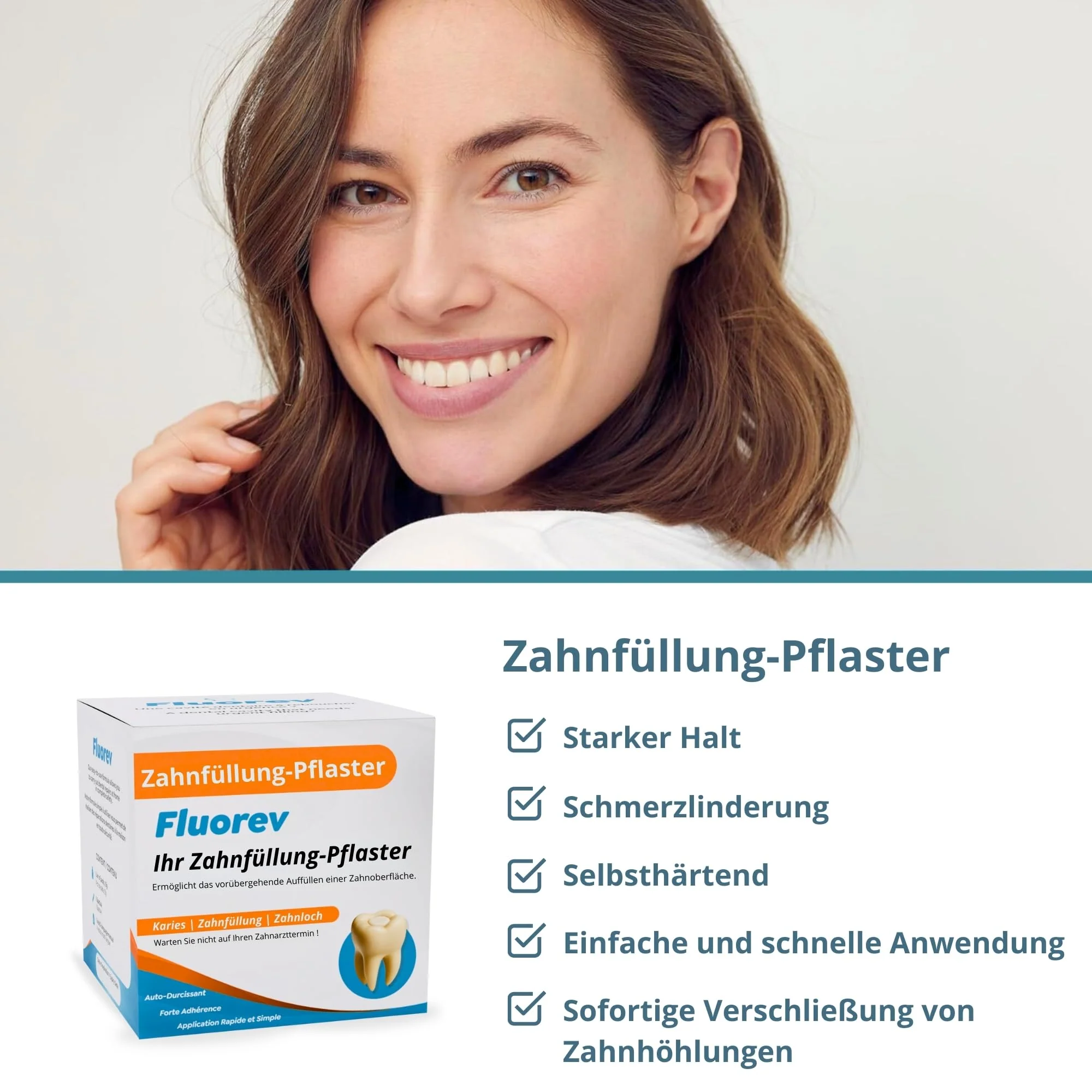FLUOREV Temporary Dental Filling Material - Temporary Tooth Repair (Caries, Fillings) and Instant Pain Relief - Ready to Use - Easy to Use - Zinc Oxide - 15g - Image 3