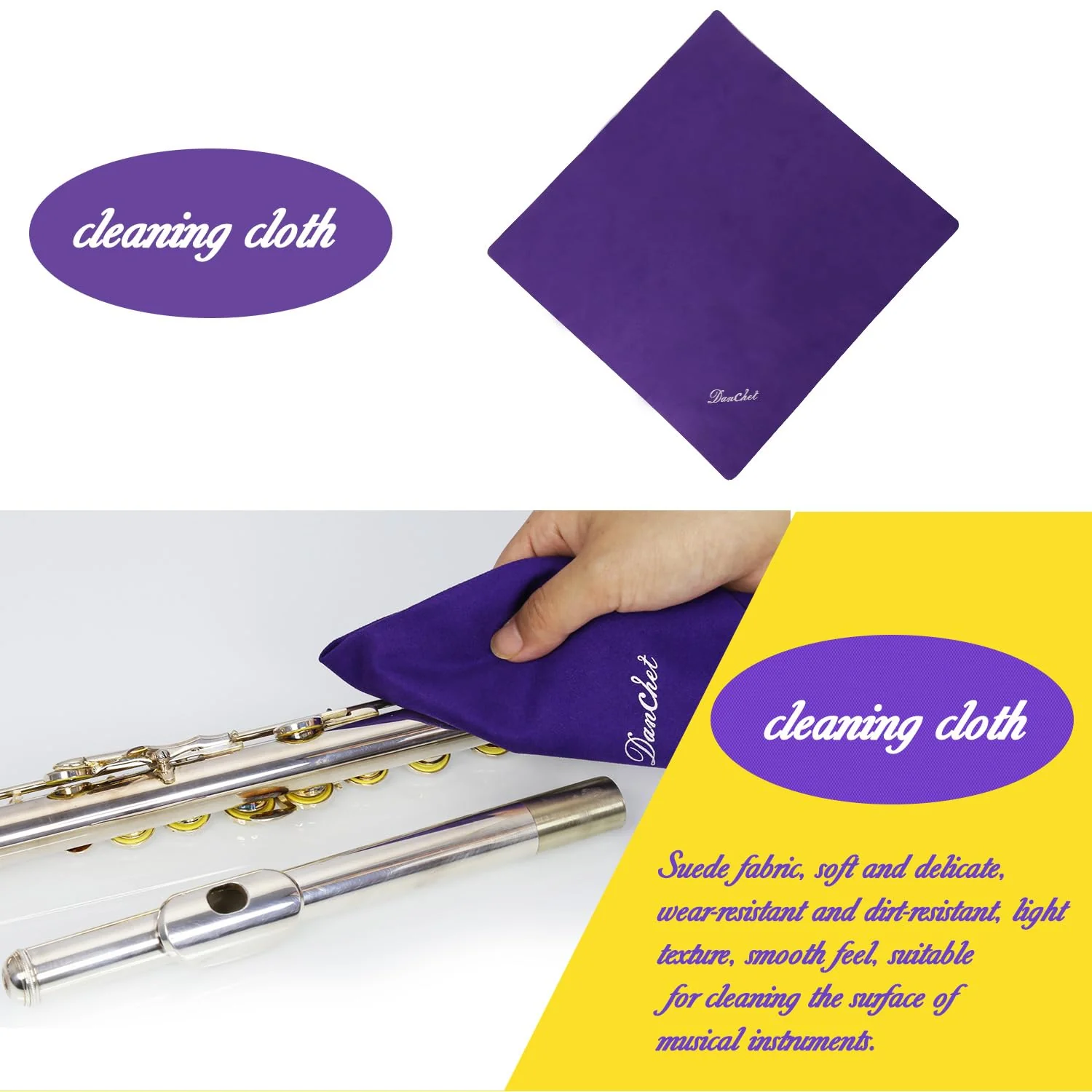 Flute Cleaning Care Cleaning Kit: Key Oil + Cork Grease + Swab + Cleaning Cloth + Cleaning Brush + Cleaning Rod - Maintenance Kit - Image 4