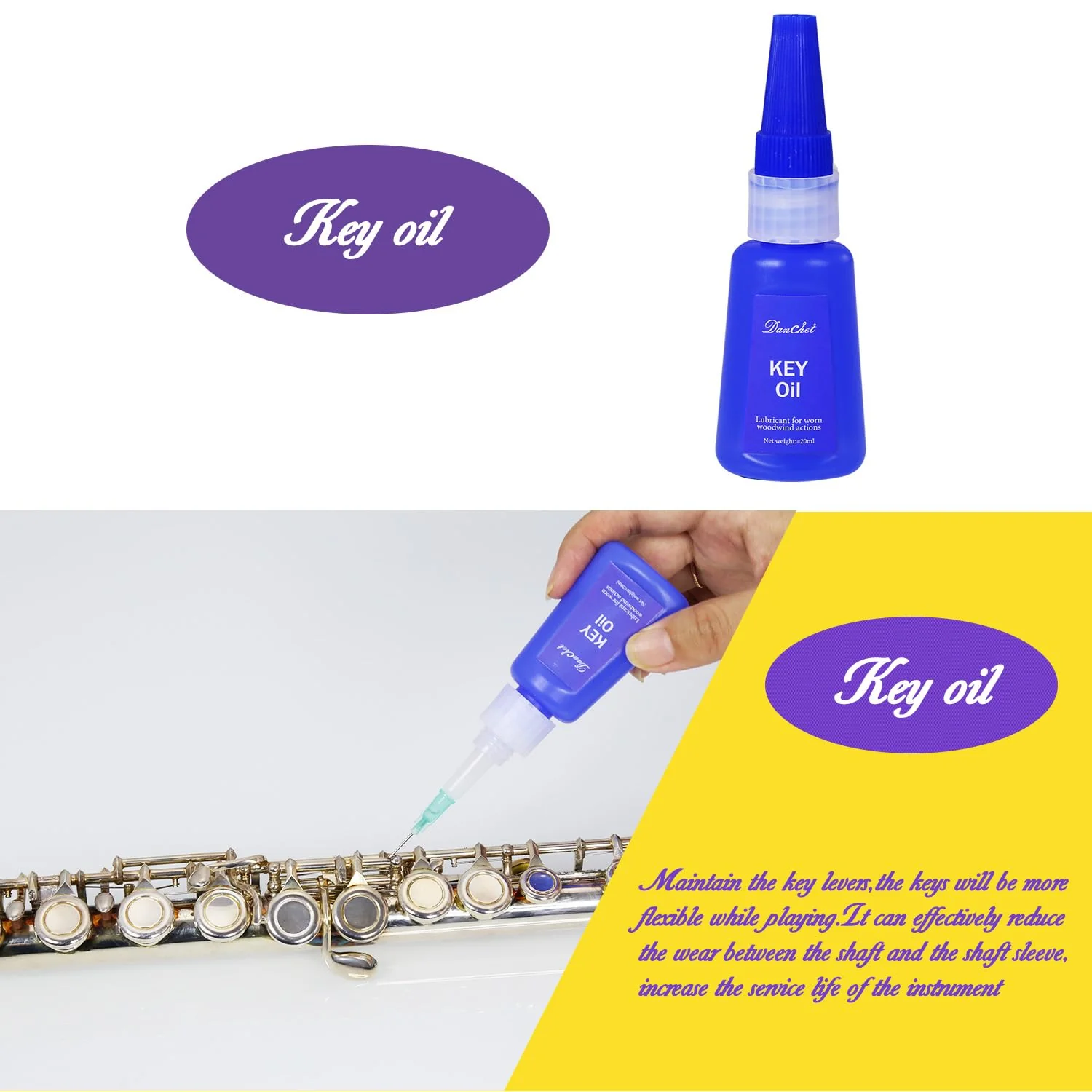 Flute Cleaning Care Cleaning Kit: Key Oil + Cork Grease + Swab + Cleaning Cloth + Cleaning Brush + Cleaning Rod - Maintenance Kit - Image 6