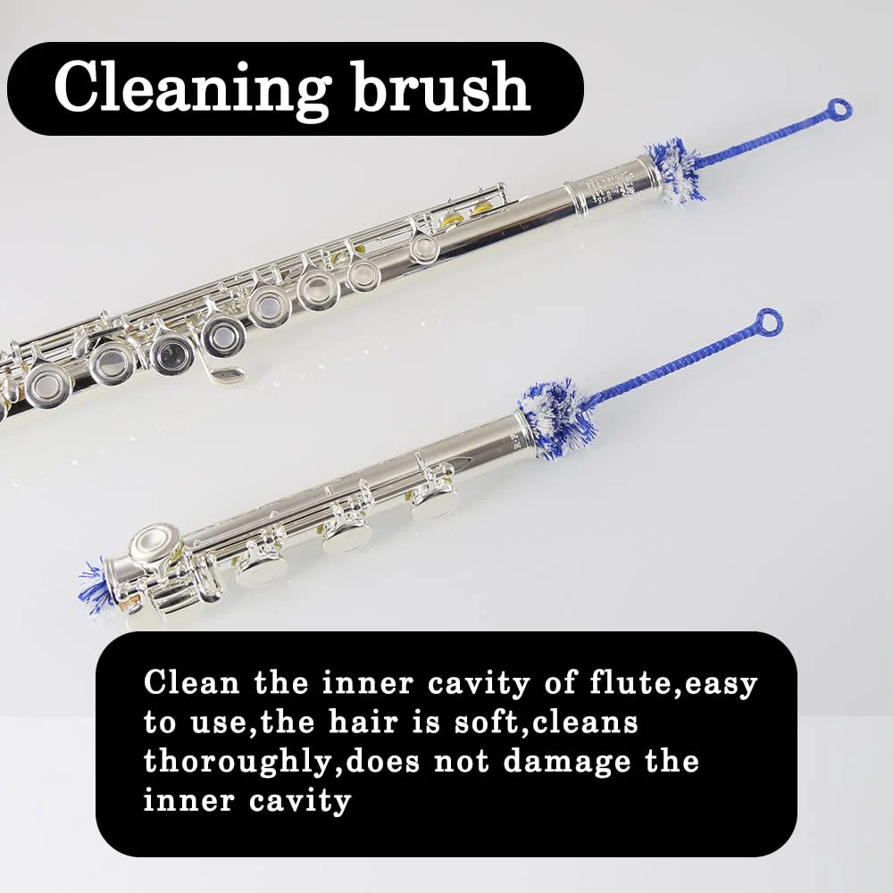 Flute Cleaning cleaner Care Maintenance Kit,Key Oil,Cork Grease,Swab,Cleaning Cloth,2PCS Cleaning Brush,Cleaning Rod - Image 4