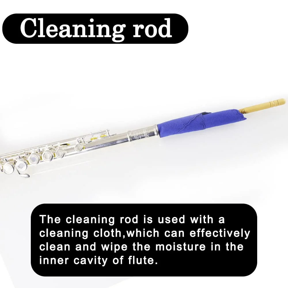Flute Cleaning cleaner Care Maintenance Kit,Key Oil,Cork Grease,Swab,Cleaning Cloth,2PCS Cleaning Brush,Cleaning Rod - Image 5
