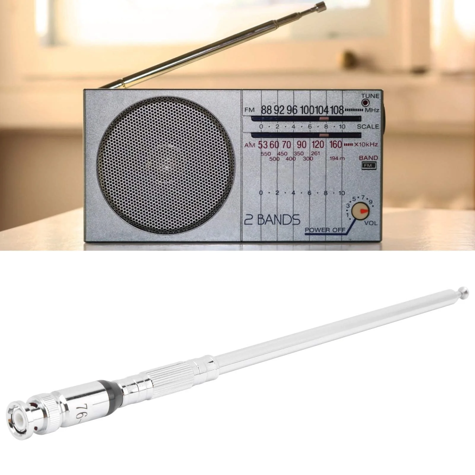 FM Radio Antenna 76 to 108MHz Antenna Aluminum Alloy BNC Radio Transmitter Antenna - Image 6