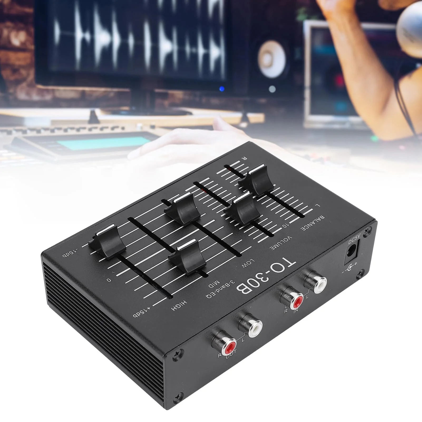 Fockety 3 Band Equalizer, 3 Band EQ EQ Equalizer Low Noise Volume Control High Medium Low 3 Band Sound Channel Fit Electronics, Turntables, Sound Cards, Guitars, Basses - Image 2