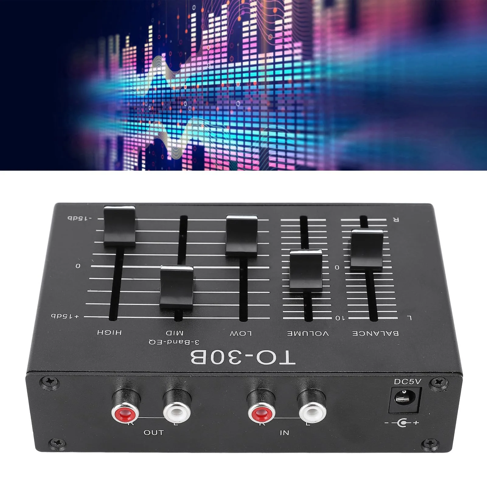 Fockety 3 Band Equalizer, 3 Band EQ EQ Equalizer Low Noise Volume Control High Medium Low 3 Band Sound Channel Fit Electronics, Turntables, Sound Cards, Guitars, Basses - Image 3