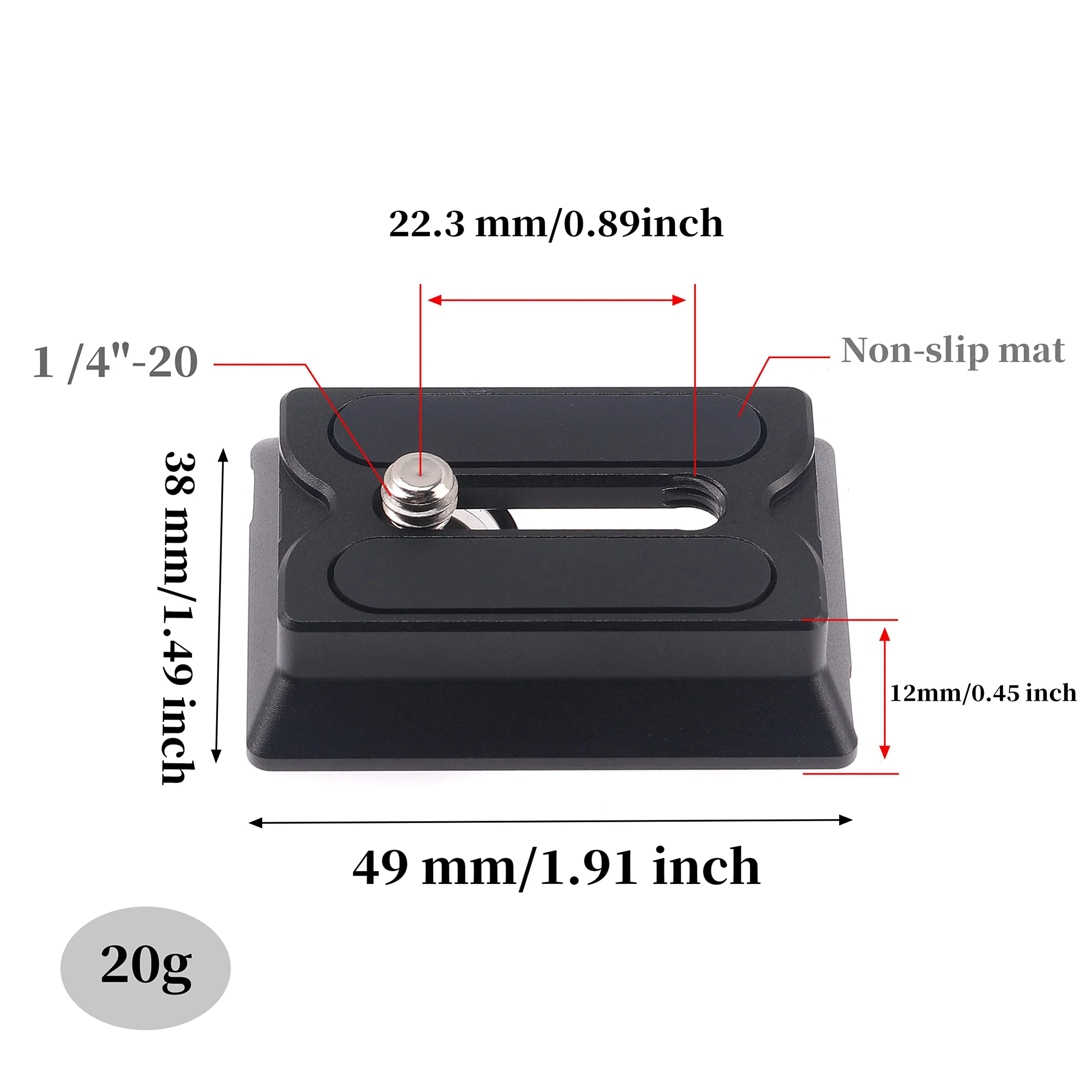 FocusFoto Upper Quick Release Baseplate QR Plate for DJI Ronin RS2 RSC2 RS3 Pro RS4 Pro Gimbal Stabilizer Arca-Swiss Standard Camera Tripod Ballhead (Standard Version) - Image 3