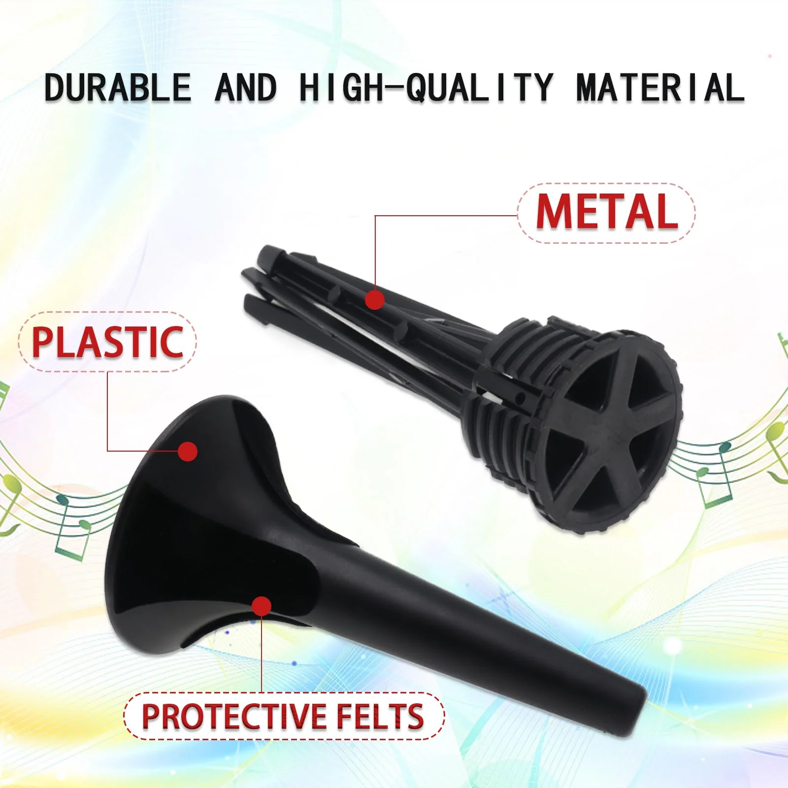 Foldable 5-Leg Trumpet Stand, Black Metal Leg Base Trumpet Stand Holder with Protective Felts, Portable Trumpet Holder, Trumpet Instrument Stand Accessories - Image 4