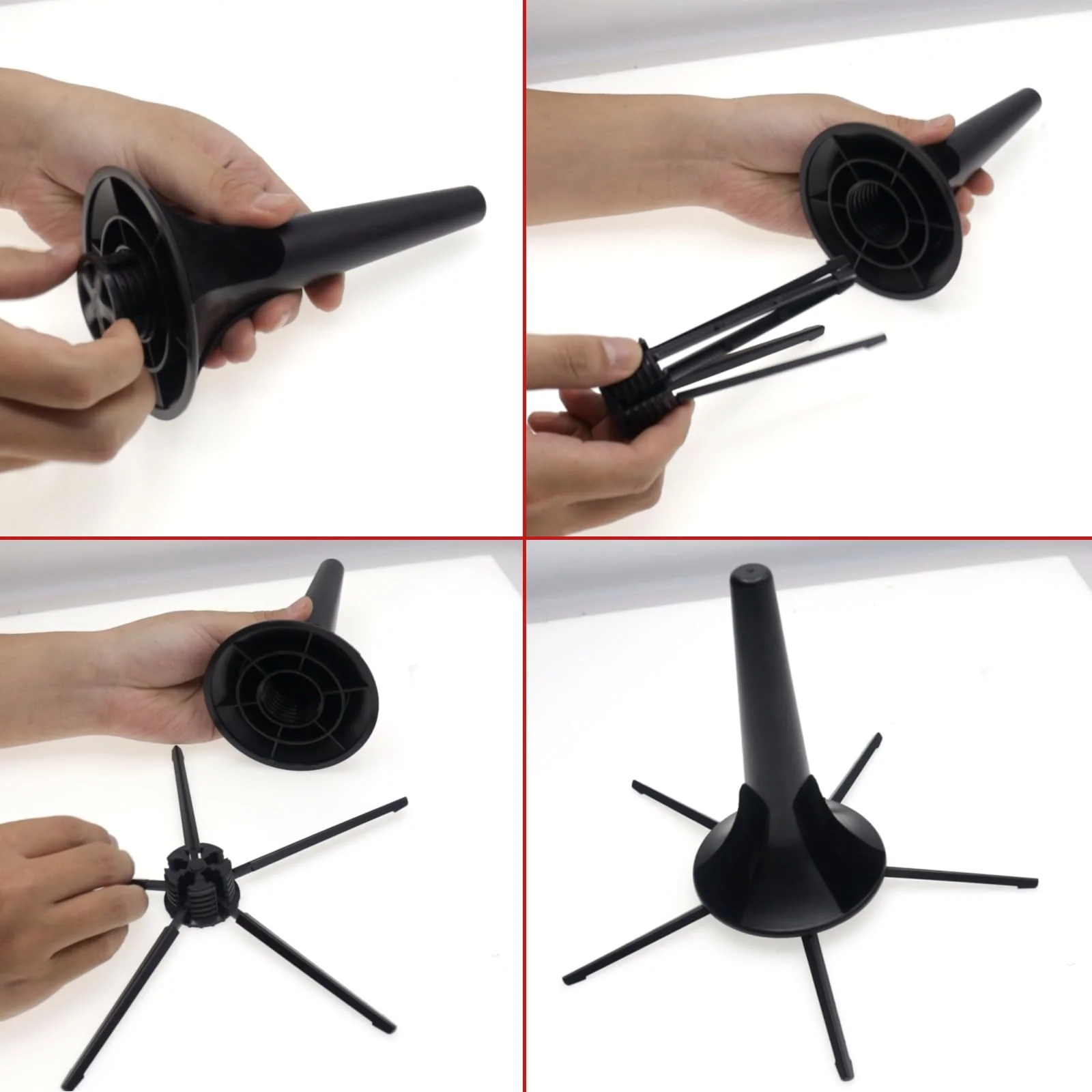 Foldable 5-Leg Trumpet Stand, Black Metal Leg Base Trumpet Stand Holder with Protective Felts, Portable Trumpet Holder, Trumpet Instrument Stand Accessories - Image 5