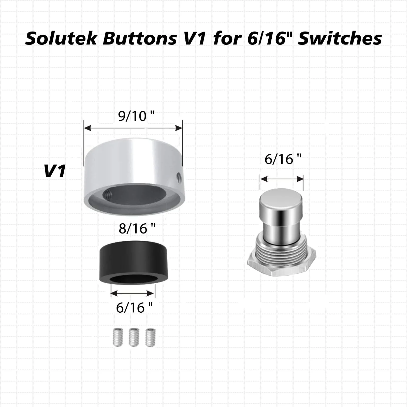 Footswitch Topper Guitar Pedal Button Caps with 3 Set Screws and Protective Fitting Increasing Accuracy,Comfort for Common Switches diameter of 3/8"| SOLUTEK BUTTONS V1 12Pcs Red Blue Gold RedBlueGold - Image 6