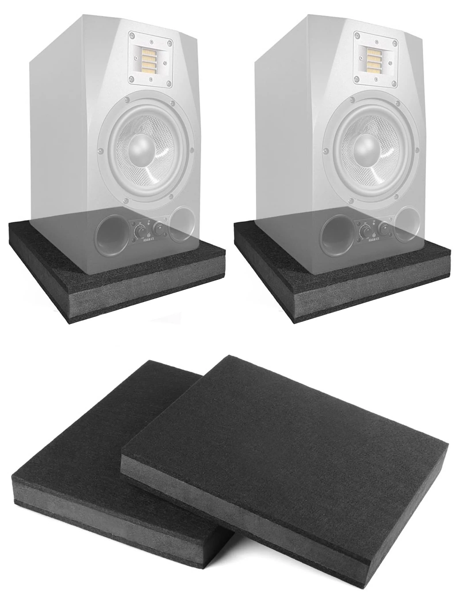 for 5''- 8'' Studio Monitor Speaker Noise Isolation Pads 3-Layer Acoustic Stand Riser Foam Subwoofer Isolation Pad Audio Vibration Platform Stabilizer Medium - for 5-8 inches