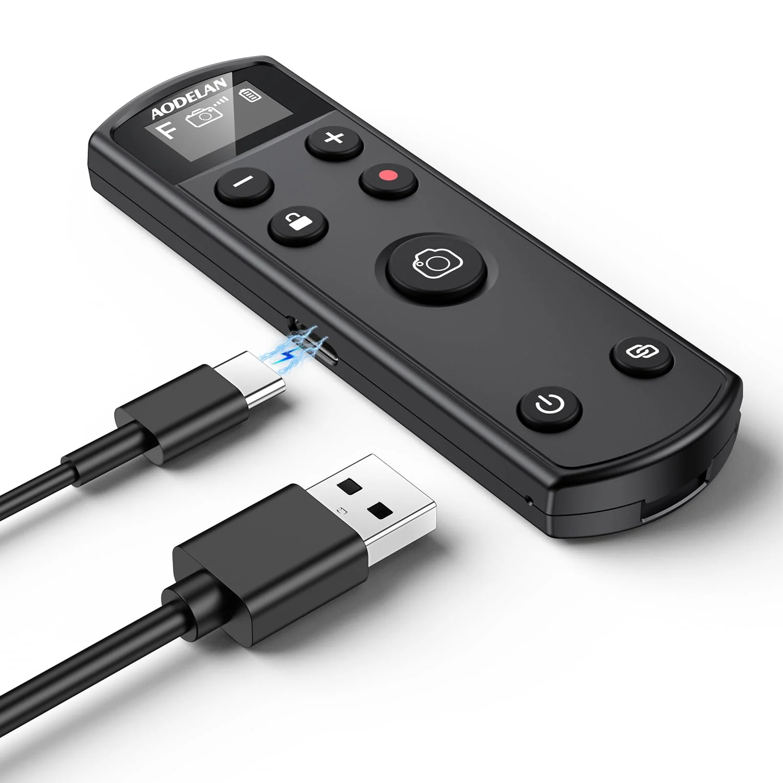for Fujifilm Camera Rechargeable Shutter Release, AODELAN Wireless Remote Control Compatible with Fuji X-T30 II,X-S10,X-H2,X-H2S,X-T3,X-T4,X-T5,X-S20,X-T30,X-T50,X-M5,X100VI,X-E5,X Half Upgrade Black for Fujifilm