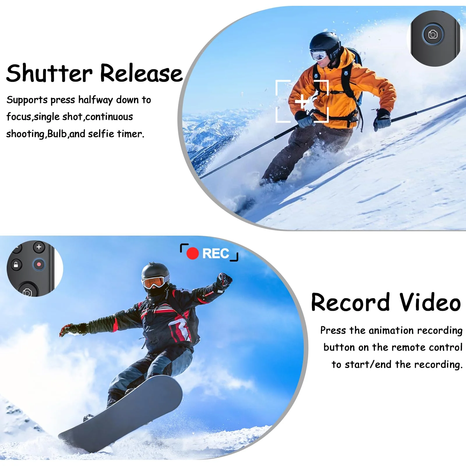 for Fujifilm Camera Rechargeable Shutter Release, AODELAN Wireless Remote Control Compatible with Fuji X-T30 II,X-S10,X-H2,X-H2S,X-T3,X-T4,X-T5,X-S20,X-T30,X-T50,X-M5,X100VI,X-E5,X Half Upgrade Black for Fujifilm - Image 4