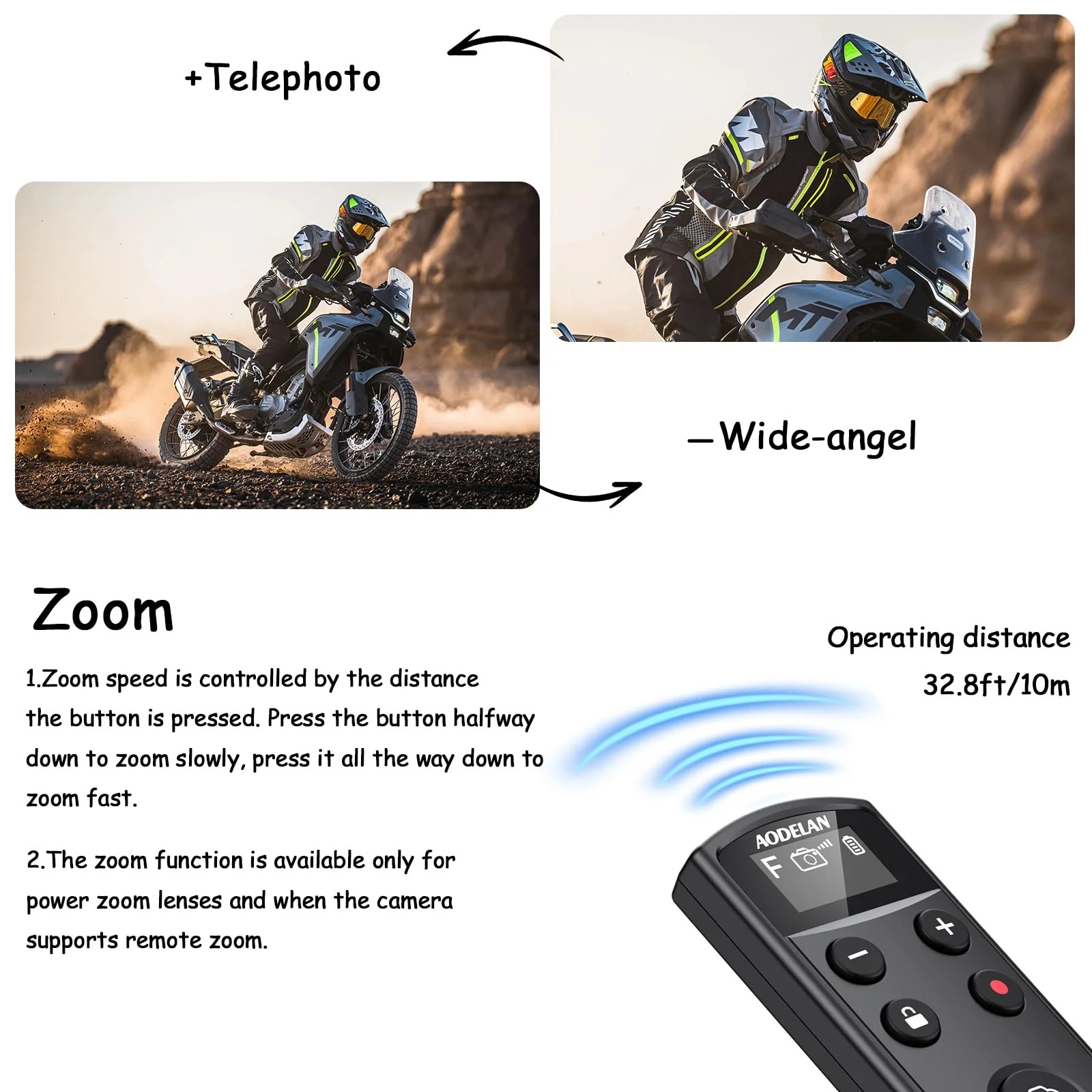 for Fujifilm Camera Rechargeable Shutter Release, AODELAN Wireless Remote Control Compatible with Fuji X-T30 II,X-S10,X-H2,X-H2S,X-T3,X-T4,X-T5,X-S20,X-T30,X-T50,X-M5,X100VI,X-E5,X Half Upgrade Black for Fujifilm - Image 5